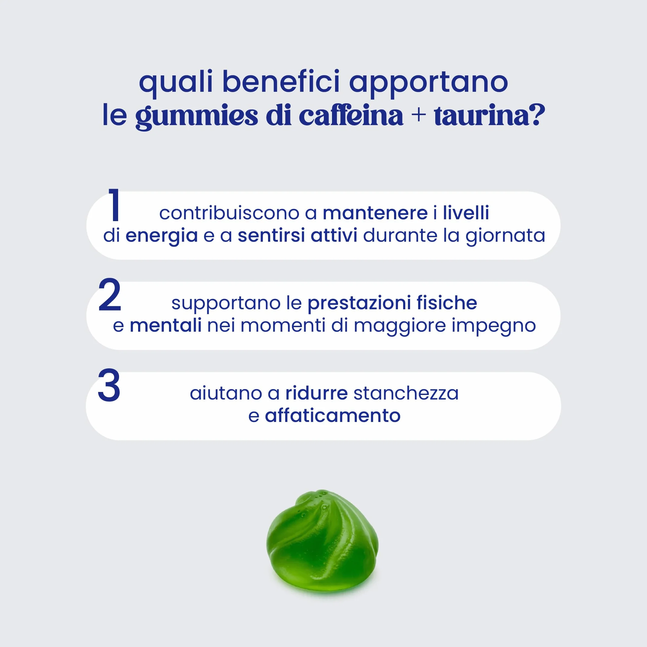 Gummies Caffeina Taurina Guaranà Energia Focus Mentale 60 Vegane Senza Zuccheri Gusto Limone Naturale Jelly Pills Sports