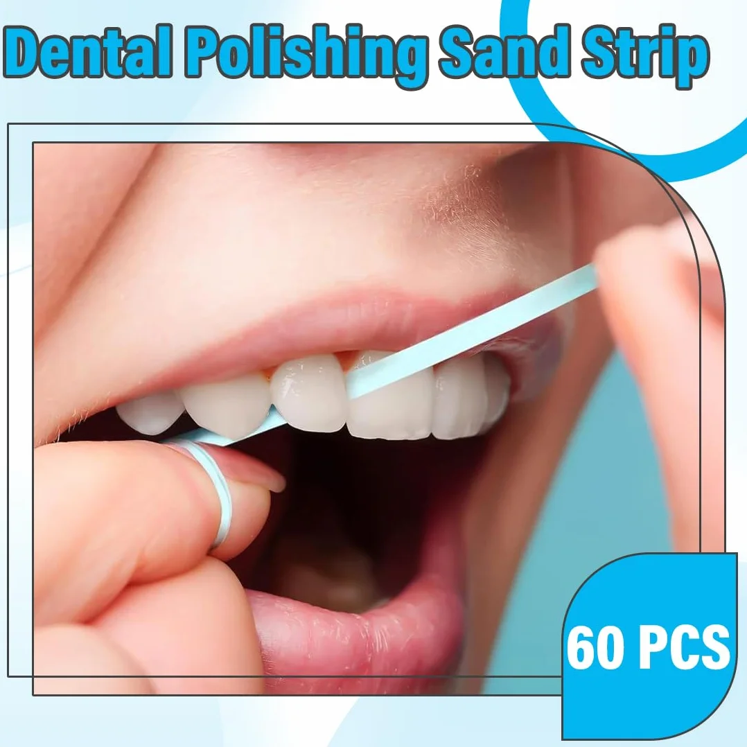 60 Pezzi Carta Abrasiva Dentale per Spazi Vuoti, Carta Vetrata per Dentisti, Strisce Abrasive Interdentali, Carta Abrasiva Dentale, Lucidatura Dei Denti, Finitura Lucida, Strisce Sbiancanti Denti