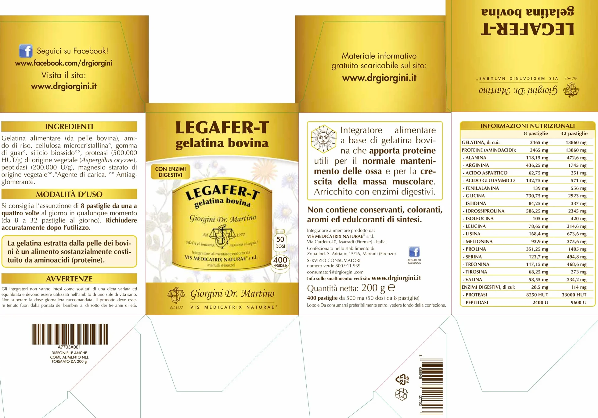 Dr Giorgini LEGAFER Pastiglie 200 g Integratore