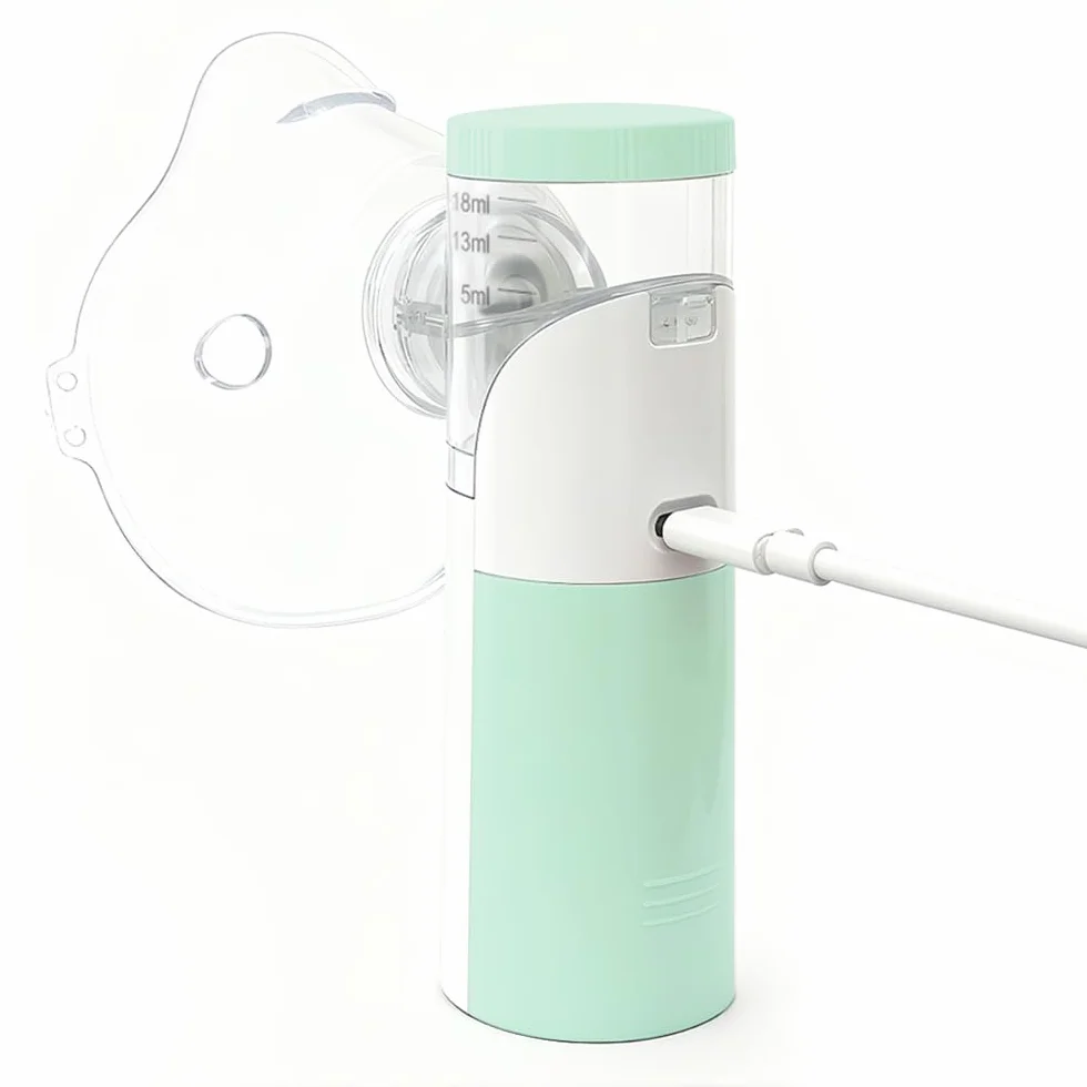 Aerosol Portatile Silenzioso Ricaricabile, Kit con 2 Maschere e 1 Boccaglio per Adulti e Bambini