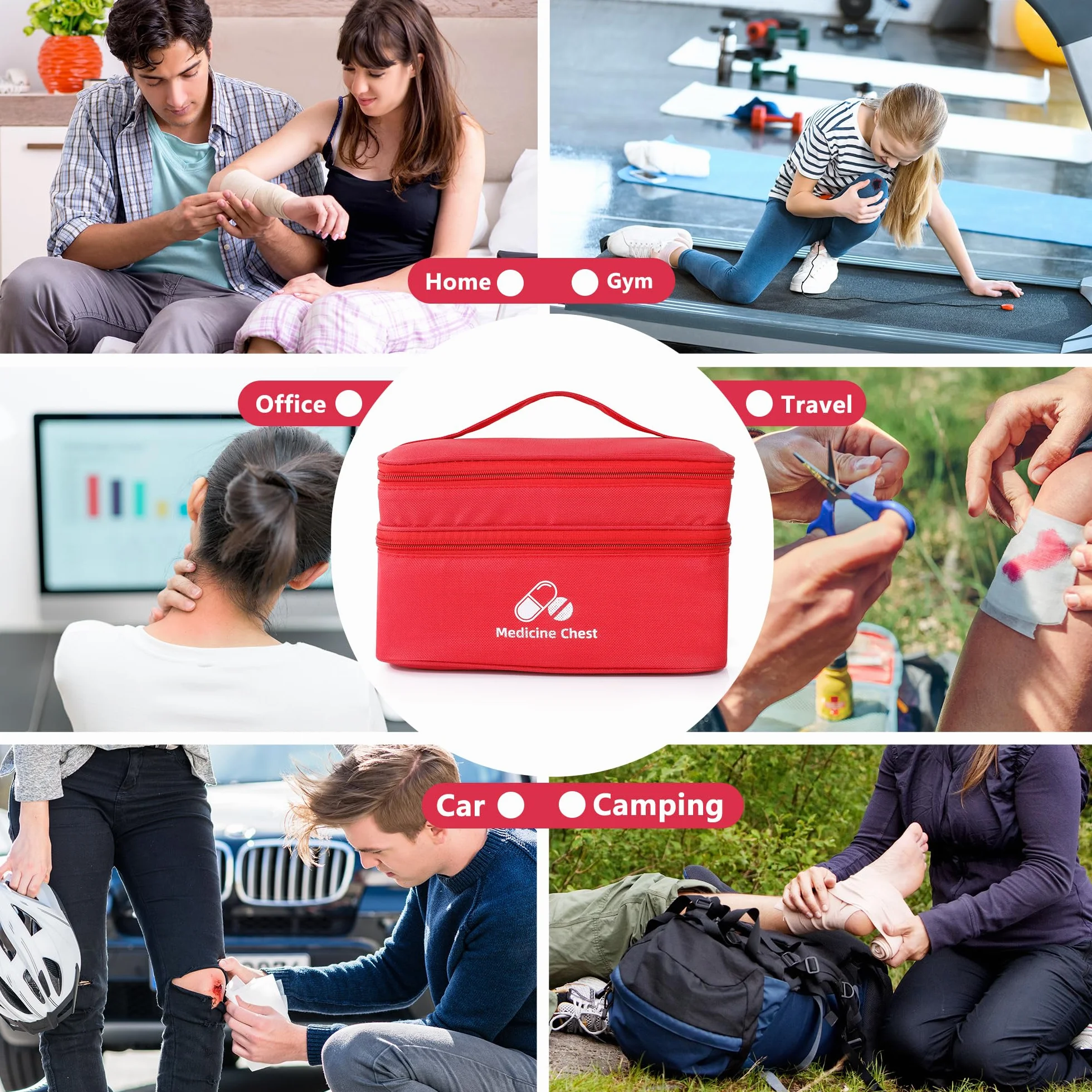 Romon Borsa Pronto Soccorso Viaggio Impermeabile, Kit Pronto Soccorso Vuota Alta Capacità Borsa Medica Portatile