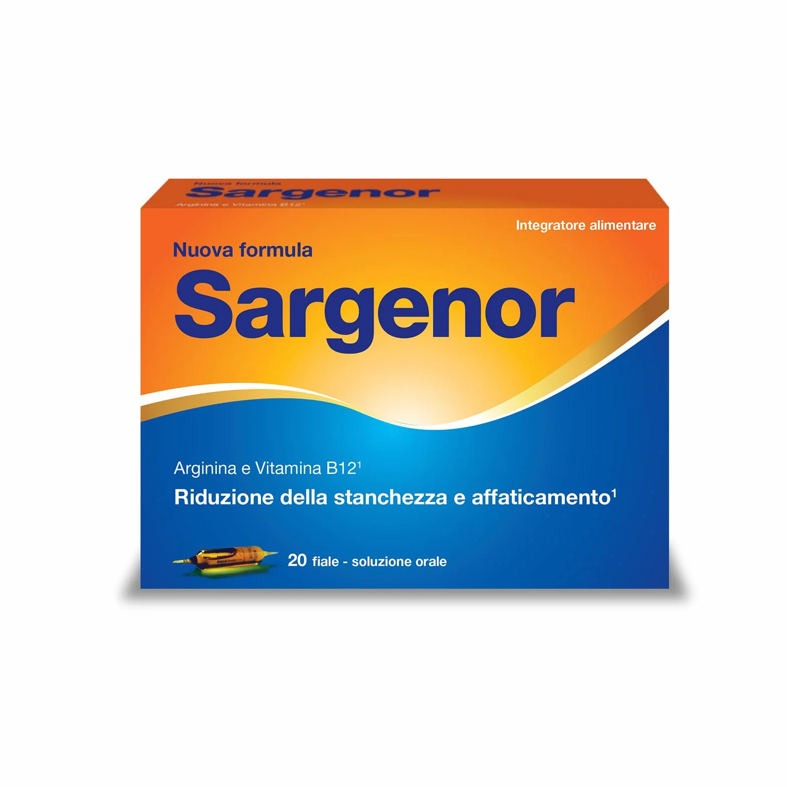 Sargenor Integratore Alimentare Arginina Vitamina B12 20 Fiale Stanchezza Fisica Mentale