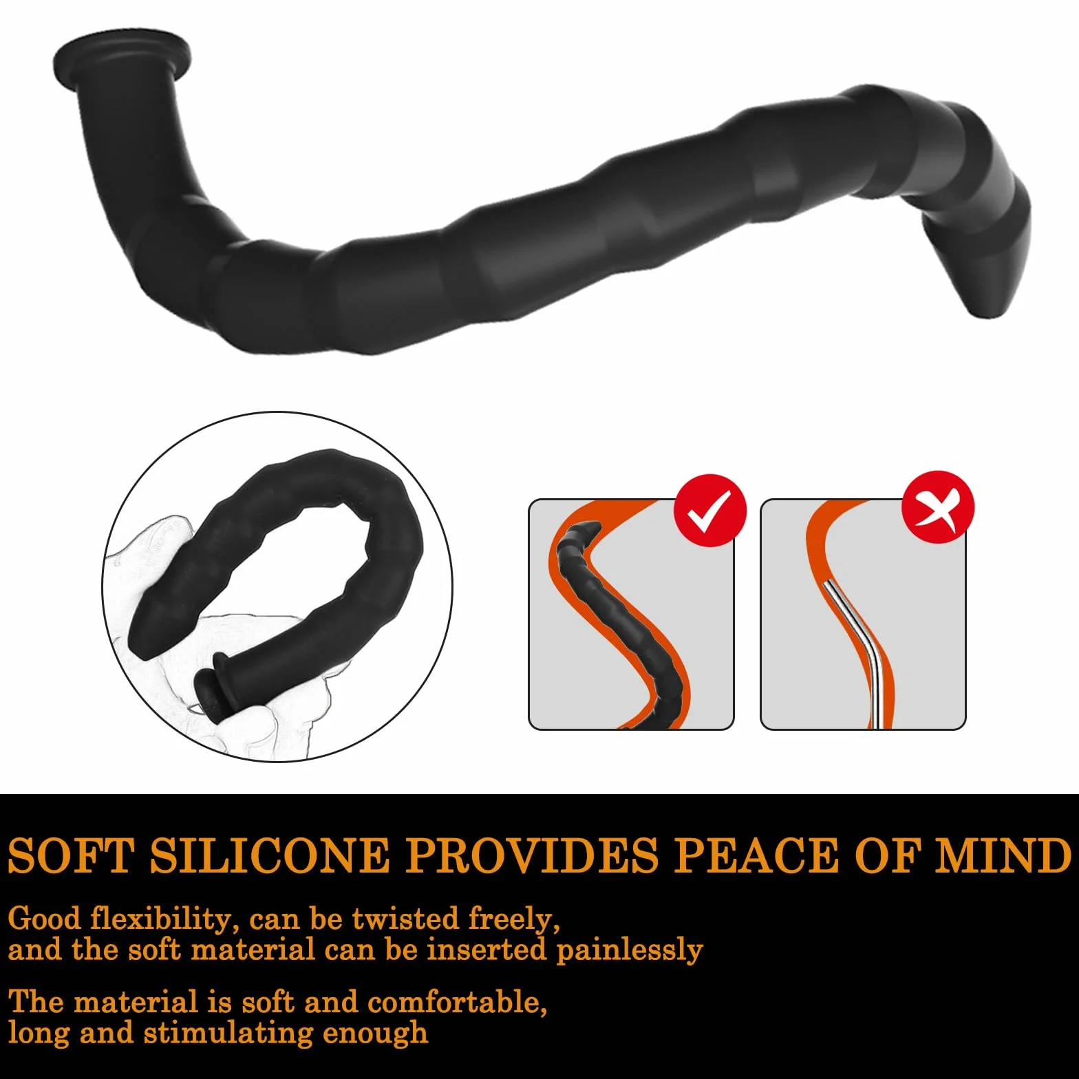 BDSMLOVE Dilatatore uretrale cavo, Pene Plug silicone, Sonda Dilatatore per uomo