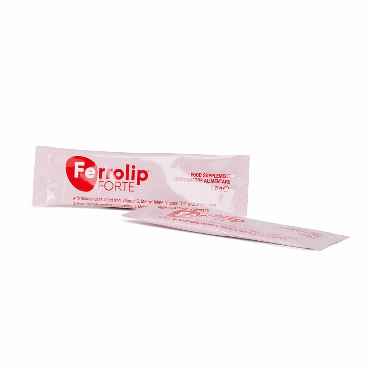 Ferrolip Forte Integratore Ferro e Acido Folico (30 Bustine Orosolubili al Limone) - Senza Fastidi Gastrointestinali - Privo di Sapore Metallico - Con Vitamina C e B12
