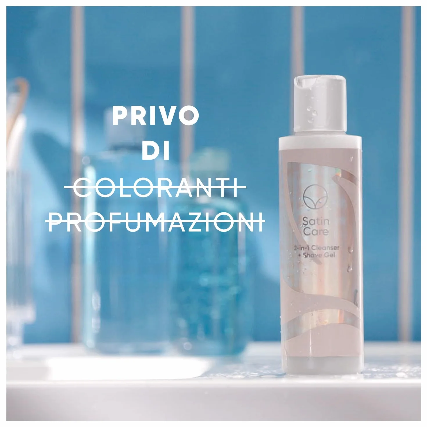 Satin Care Gel per Pulizia e Rasatura Donna, Sapone e Gel per Depilazione Donna 2 in 1, Per i Peli e la Pelle delle Zone Intime 190 ml