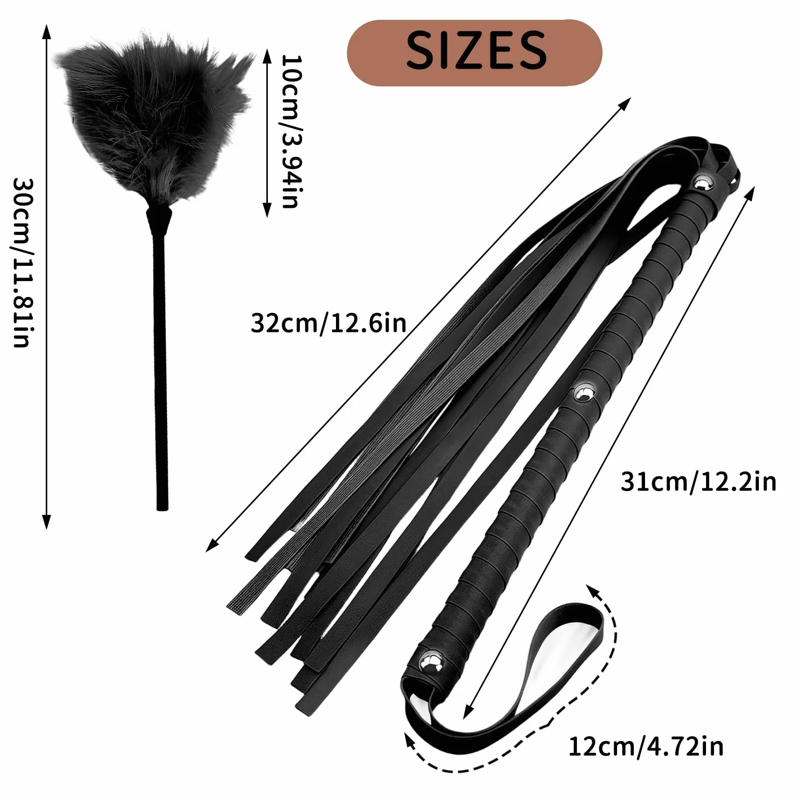 dellyy Whip Sex Set con Whip e Bastone di Piume