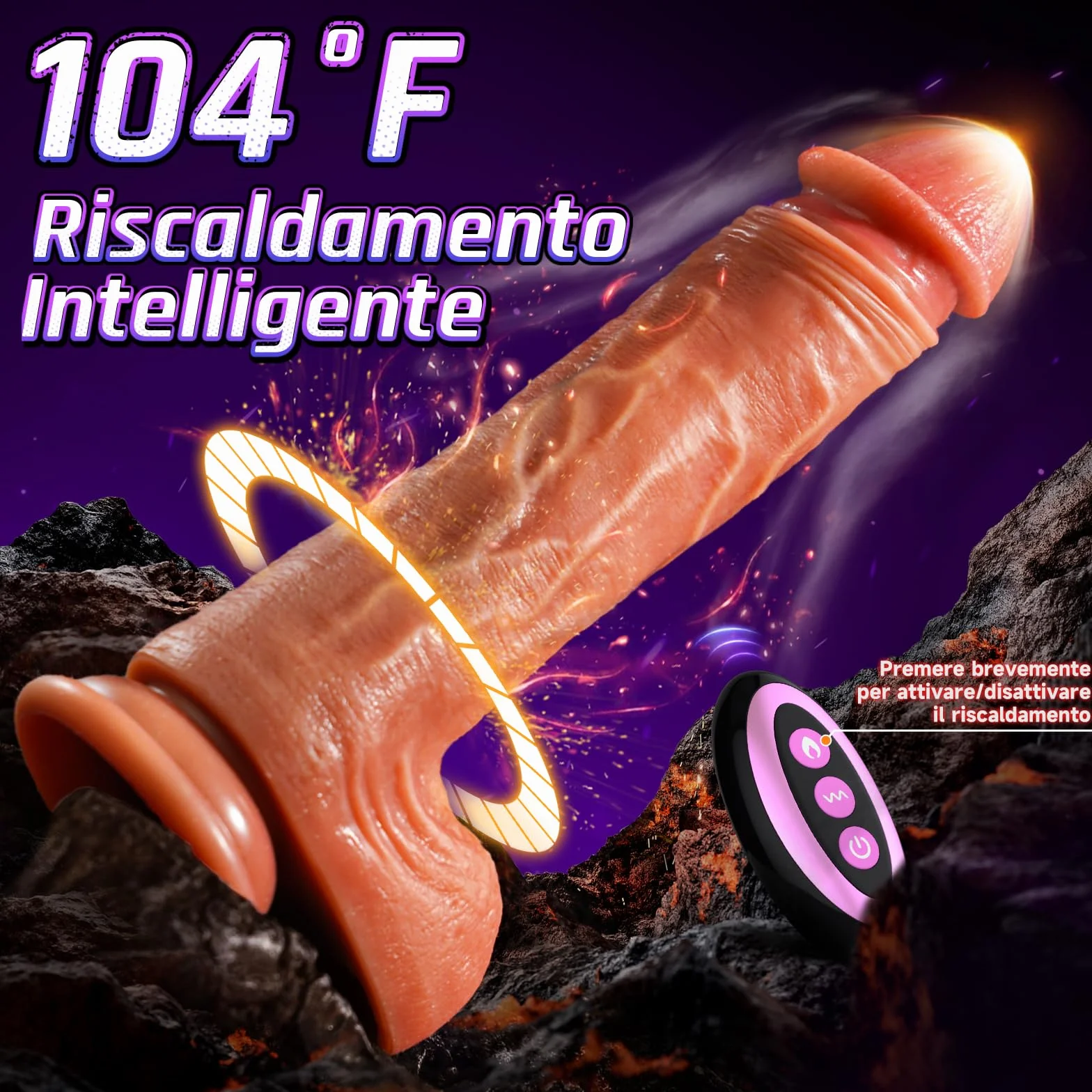 Dildo Realistico Doppi Sex Toys Anale XXL Vibratore per Donna Riscaldare 42°C 9 Modalità Spinta Vibrazione App Giochi Interattivi