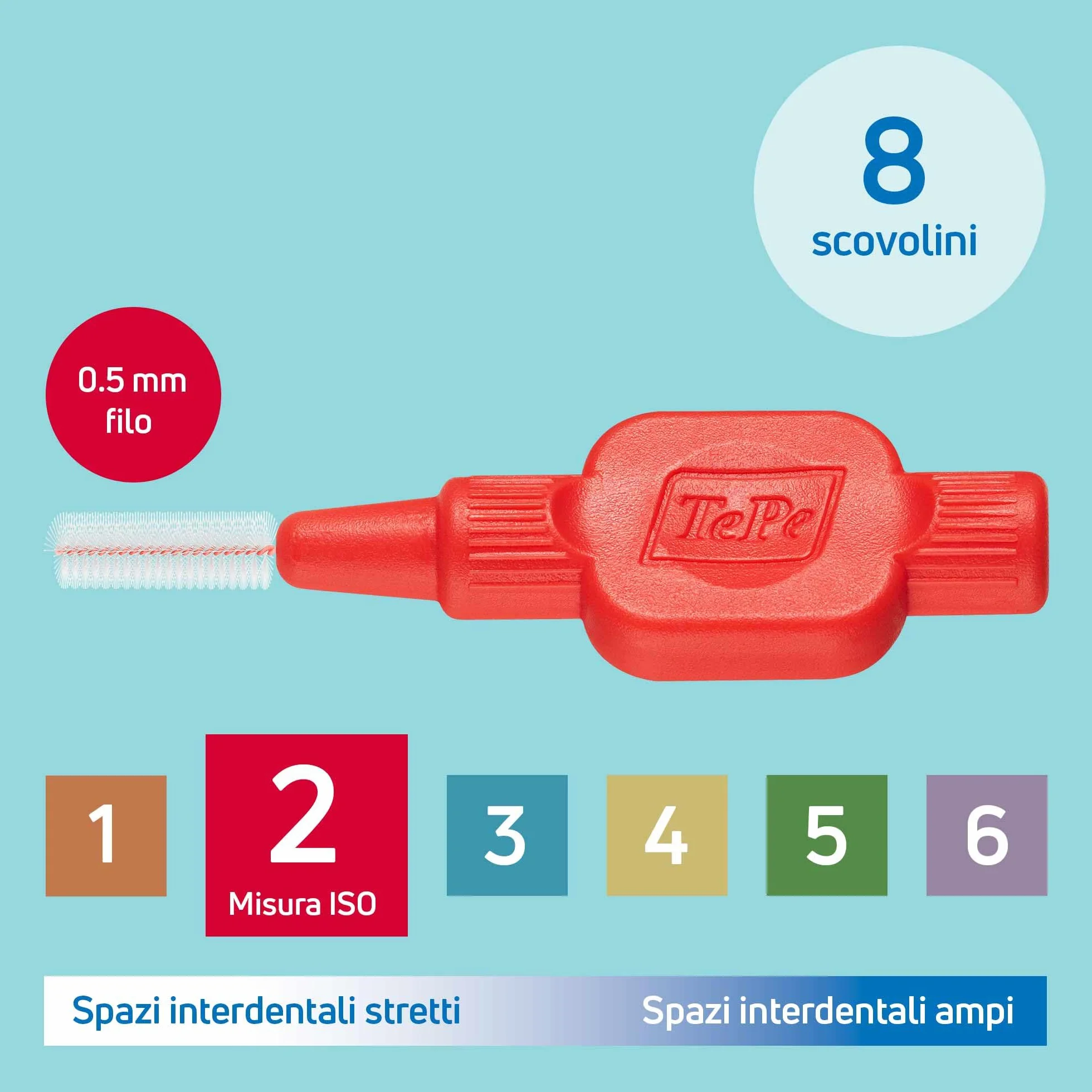 TePe Scovolino Extra Soft Rosso 0.5mm ISO 2 8pz