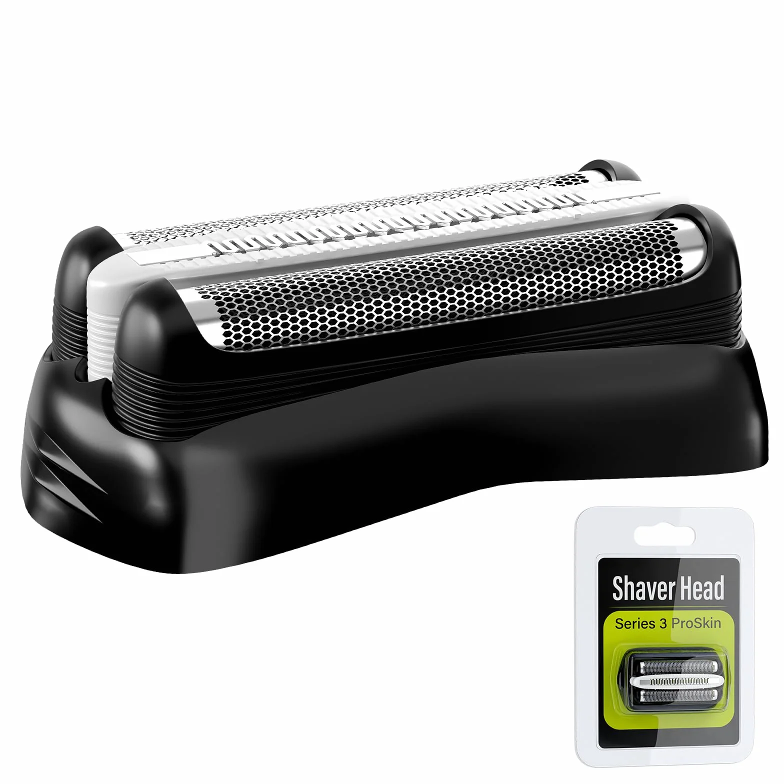 Testina Rasoio Compatibili Braun Serie 3 32B, Testine di Ricambio per Regolabarba Elettrico Barba Uomo Recupera il 100% delle Prestazioni Adatto per S3 300S 301S 310S 3020S 3030S 3040S (Nero)