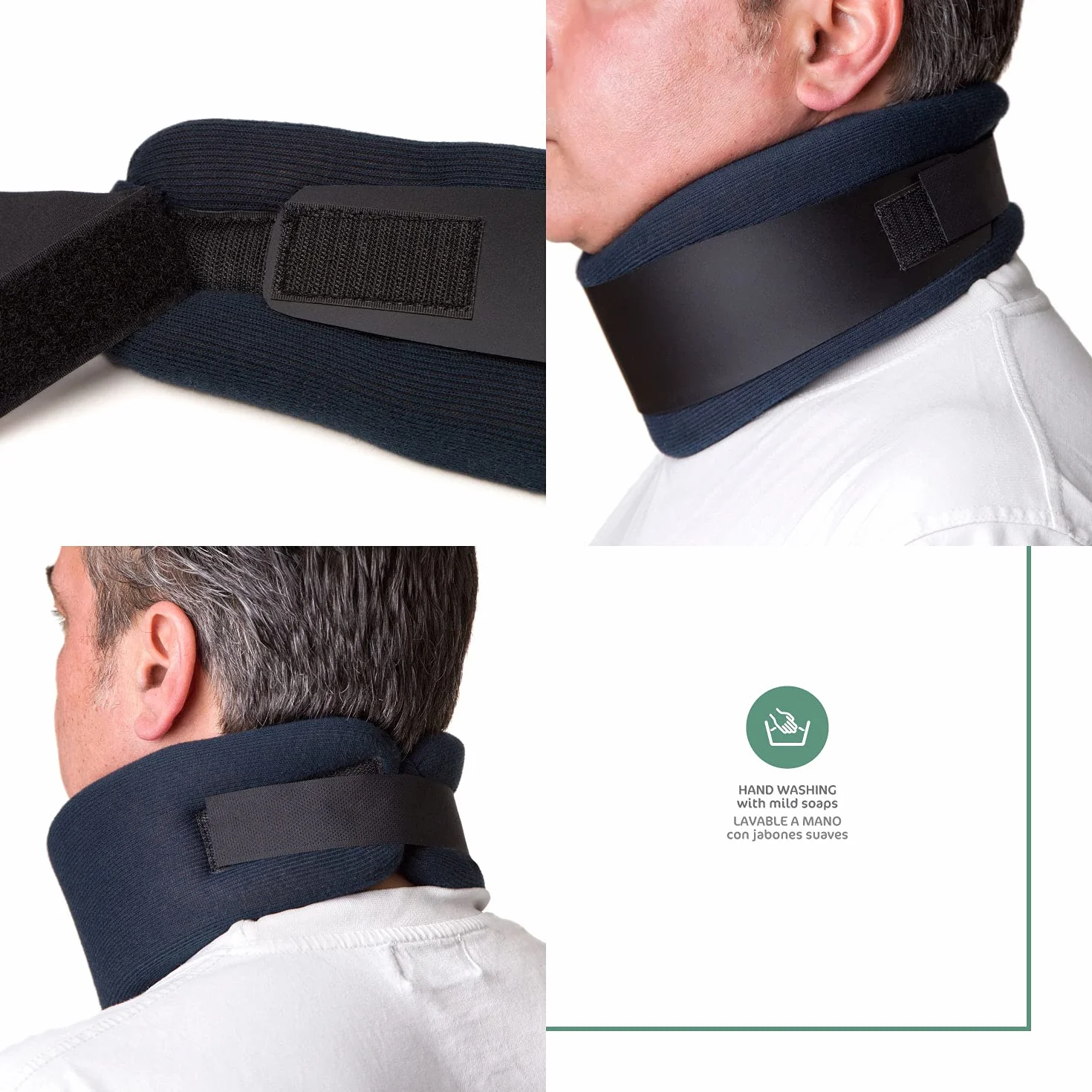 Collare Cervicale Morbido - Supporto per il Collo con Placca in Polietilene Regolabile, che Consente Maggiore Rigidità o Flessibilità - Sollievo dal Dolore alla Colonna Vertebrale - Blu