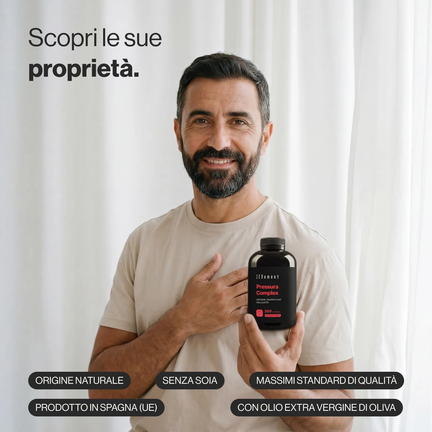 Pressura Complex - 300 Capsule Softgel, con Olio Macerato di Foglia di Olivo, Biancospino e Aglio Fresco - Scorta di 10 Mesi - Zenement