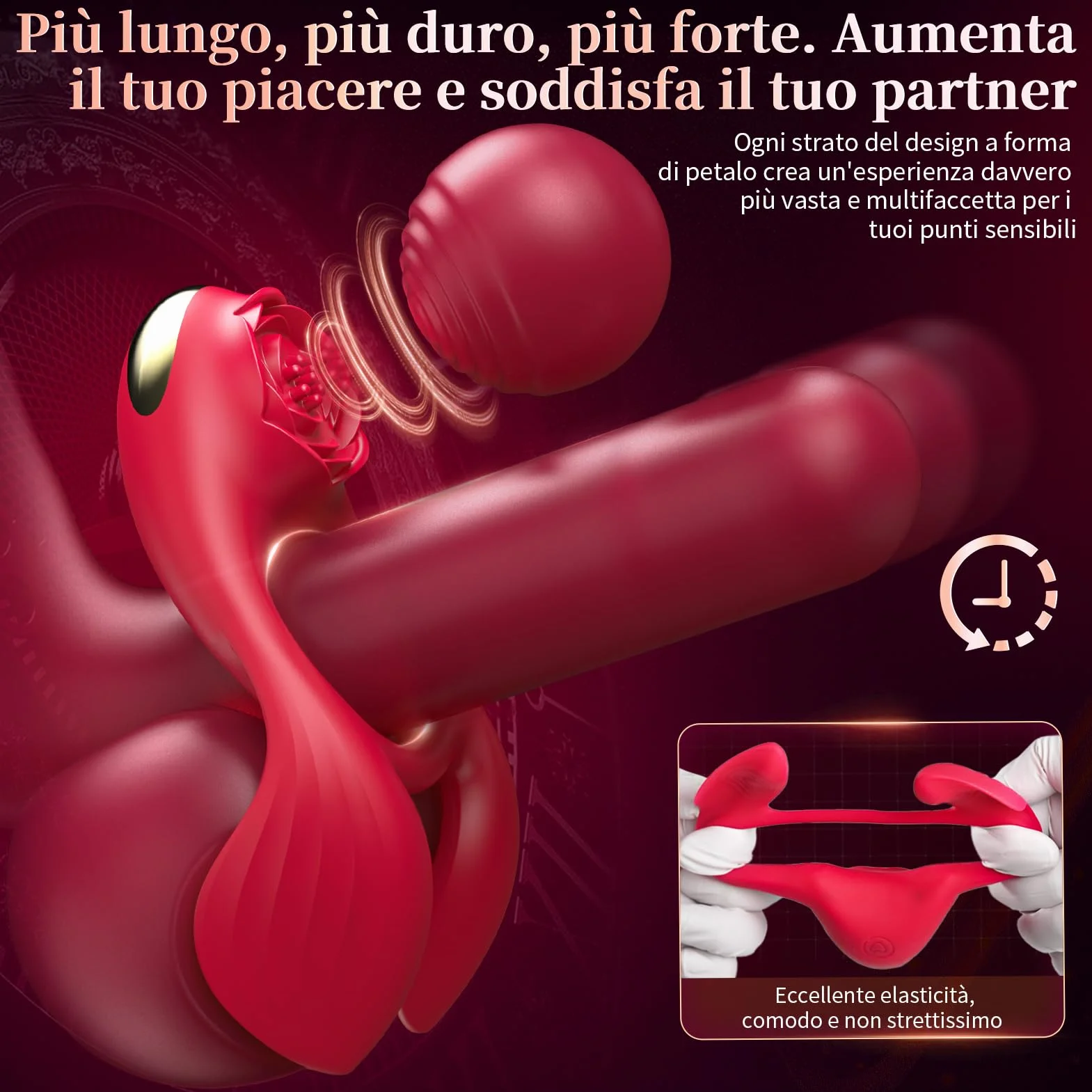 Sexytoysys Coppia Anello Vibrante per Lei e Lui - 3 Motore 7 Modalità Sex Toys Uomo e Donna Stimolatore per Clitoride Toys Sessuali per Coppie Anello per Pene da Uomo Cockring Stimolatore Pene Sex Toy