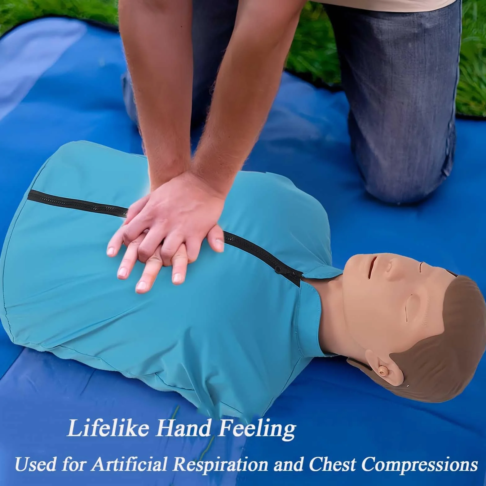ELZEM Manichino RCP Adulti Mezzo Busto Gomma Addestramento Primo Soccorso Rianimazione Cardiopolmonare