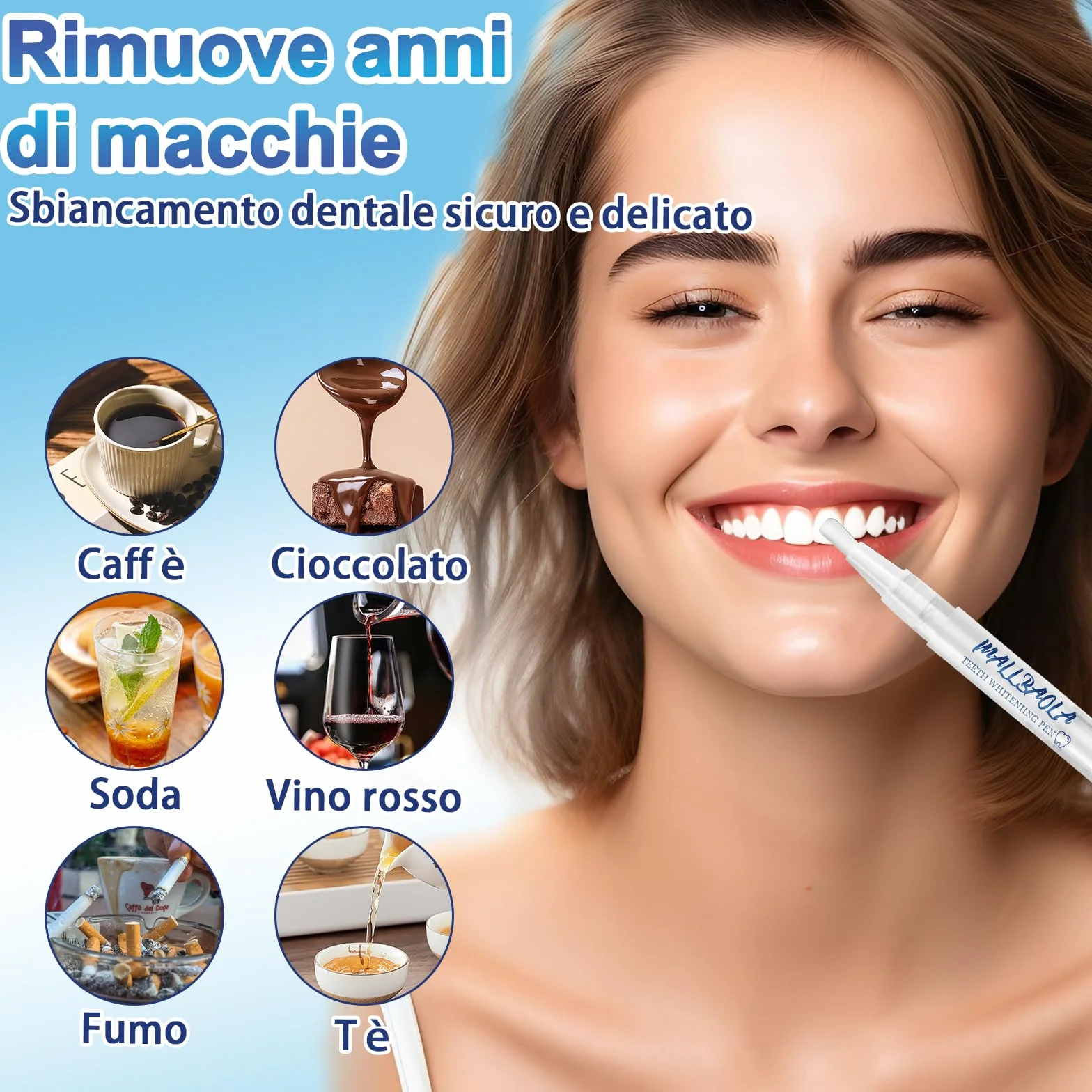 Profesjonalny zestaw penna sbiancante per denti (4 penne), gel sbiancante dentale, sbiancanti denti istantanei