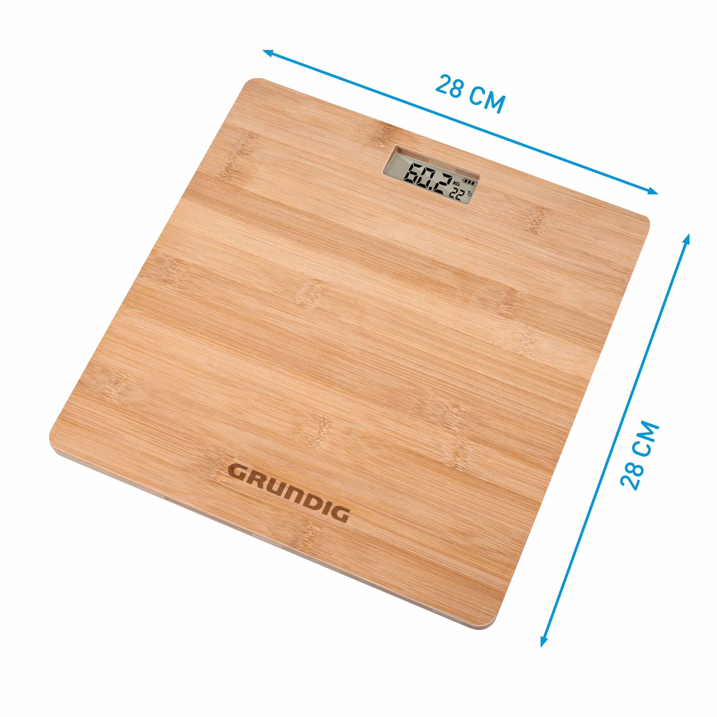 Grundig Bilancia pesapersone digitale in bambù 180 kg
