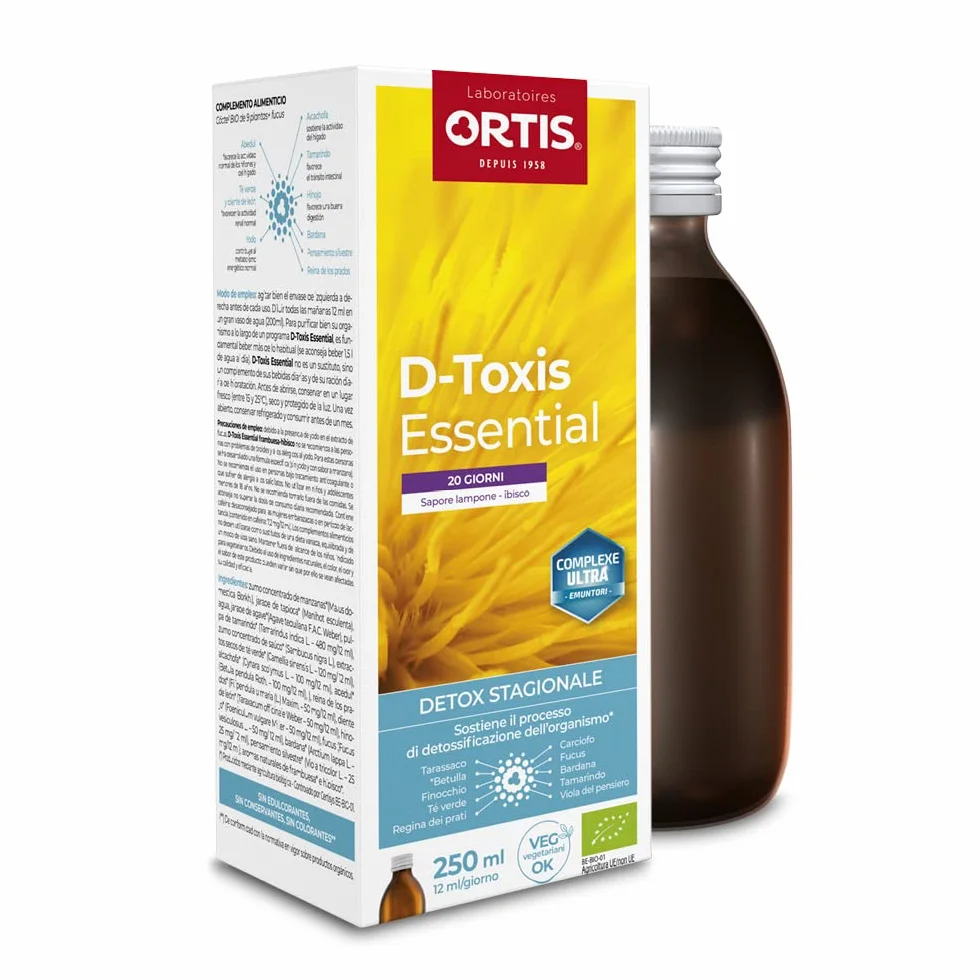 ORTIS D-TOXIS ESSENTIAL LAMPONE IBISCO BIO 250ml Detox
