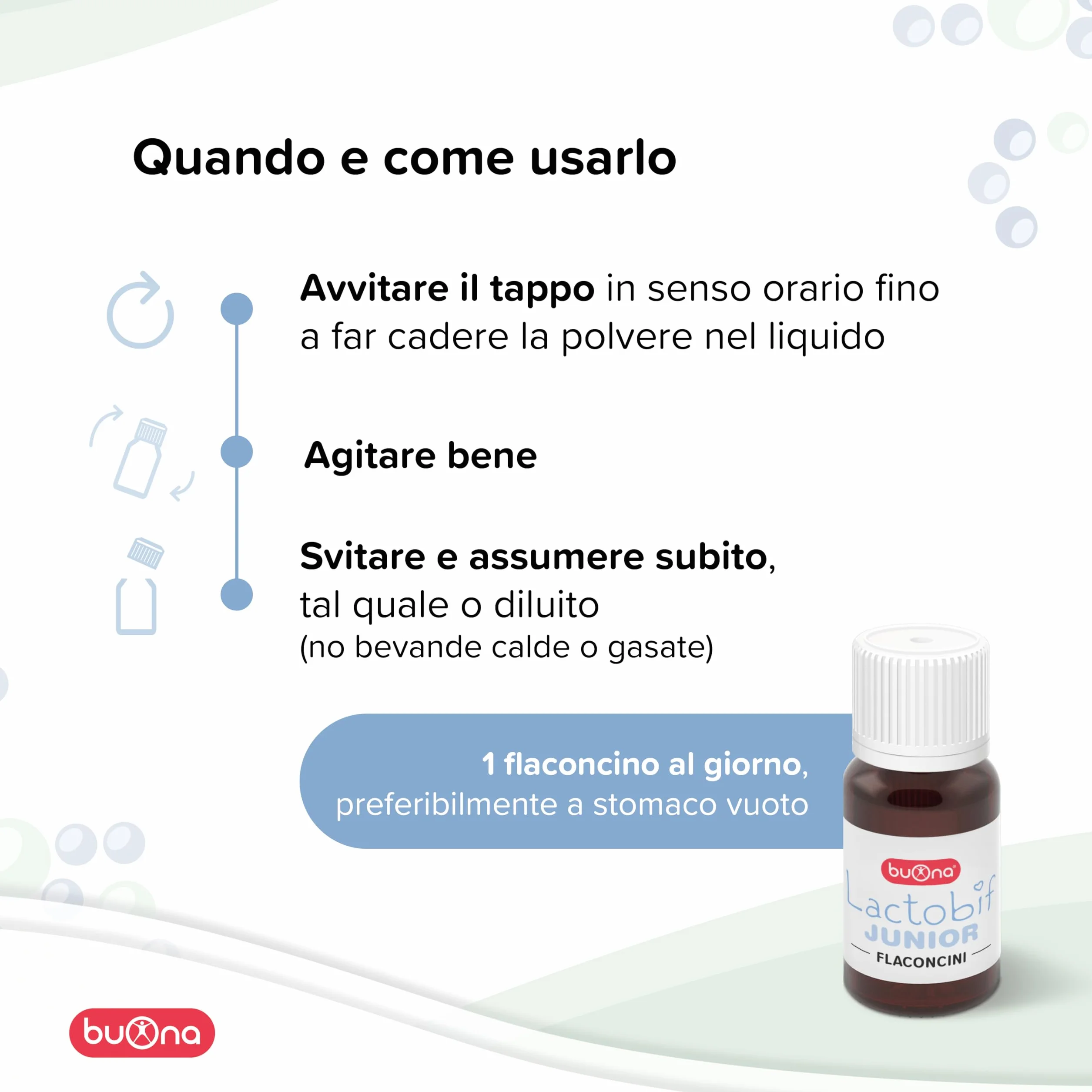 Buona Lactobif Junior 10x10ml Probiotici Bambini con LGG® Integratore Fermenti Lattici