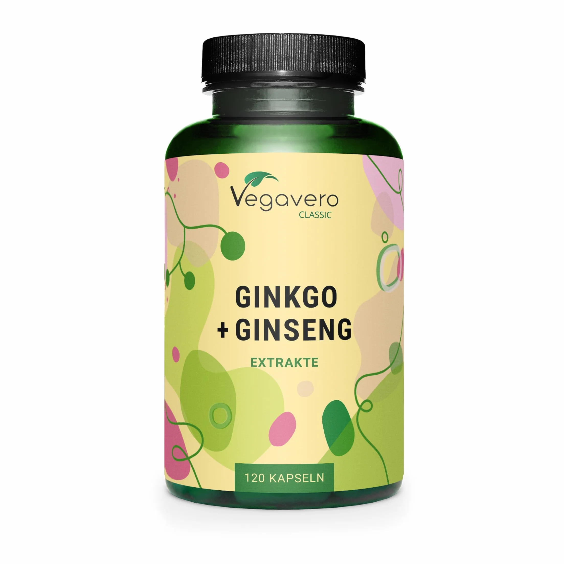 Vegavero® Ginkgo Biloba e Panax Ginseng 120 capsule 20% Ginsenosidi 24% Glucosidi Flavonoidi Vegan