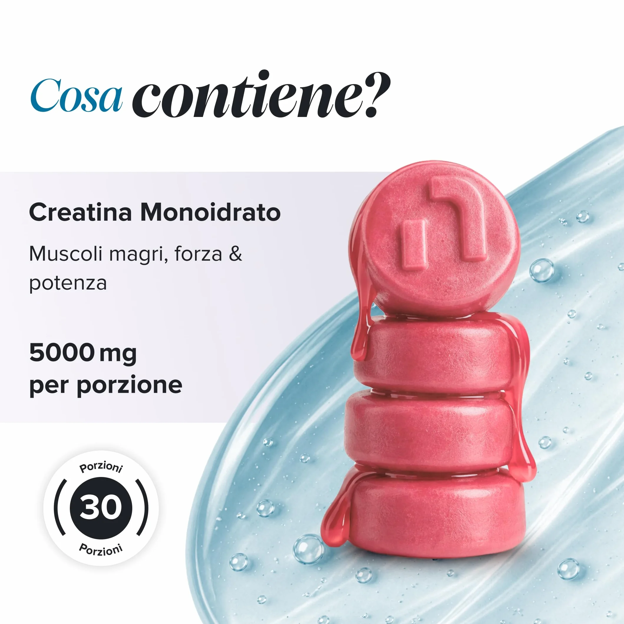 Creatina Monoidrata Gommose – 5000 mg per Porzione ad Alta Forza – Aumenta le Prestazioni Fisiche – Alternativa a Polvere, Compresse e Capsule – Vegana, Gusto Fragola – 90 Gommose – Novomins