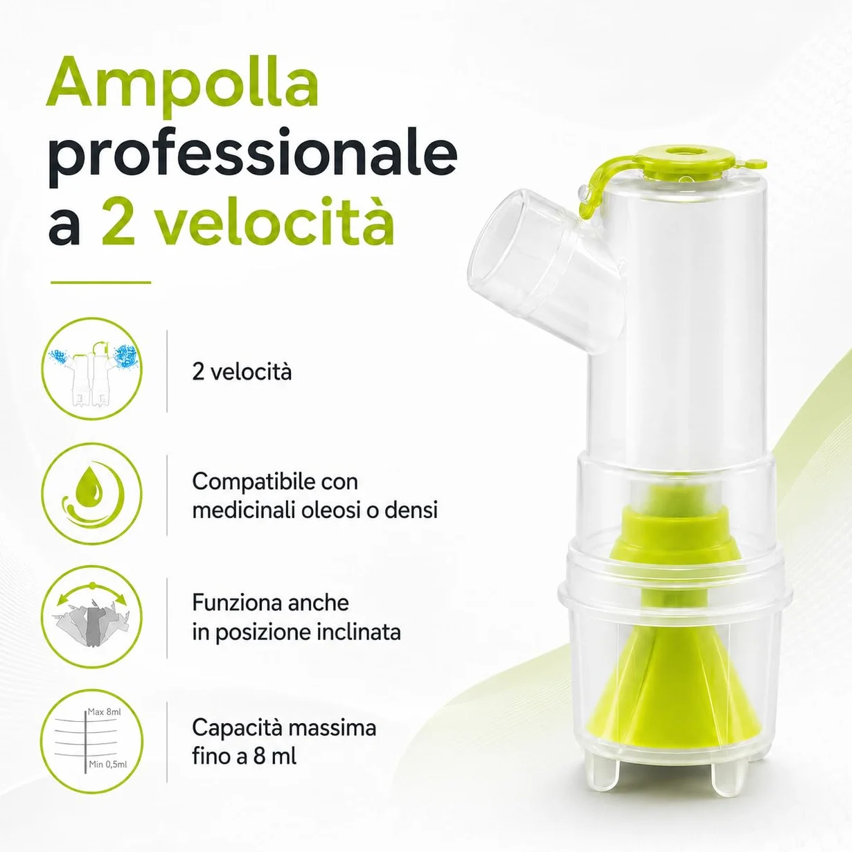 NORDITALIA Aerosol Meganeb Nebulizzazione Mirata Silenzioso con Vano Accessori per Bambini ed Adulti