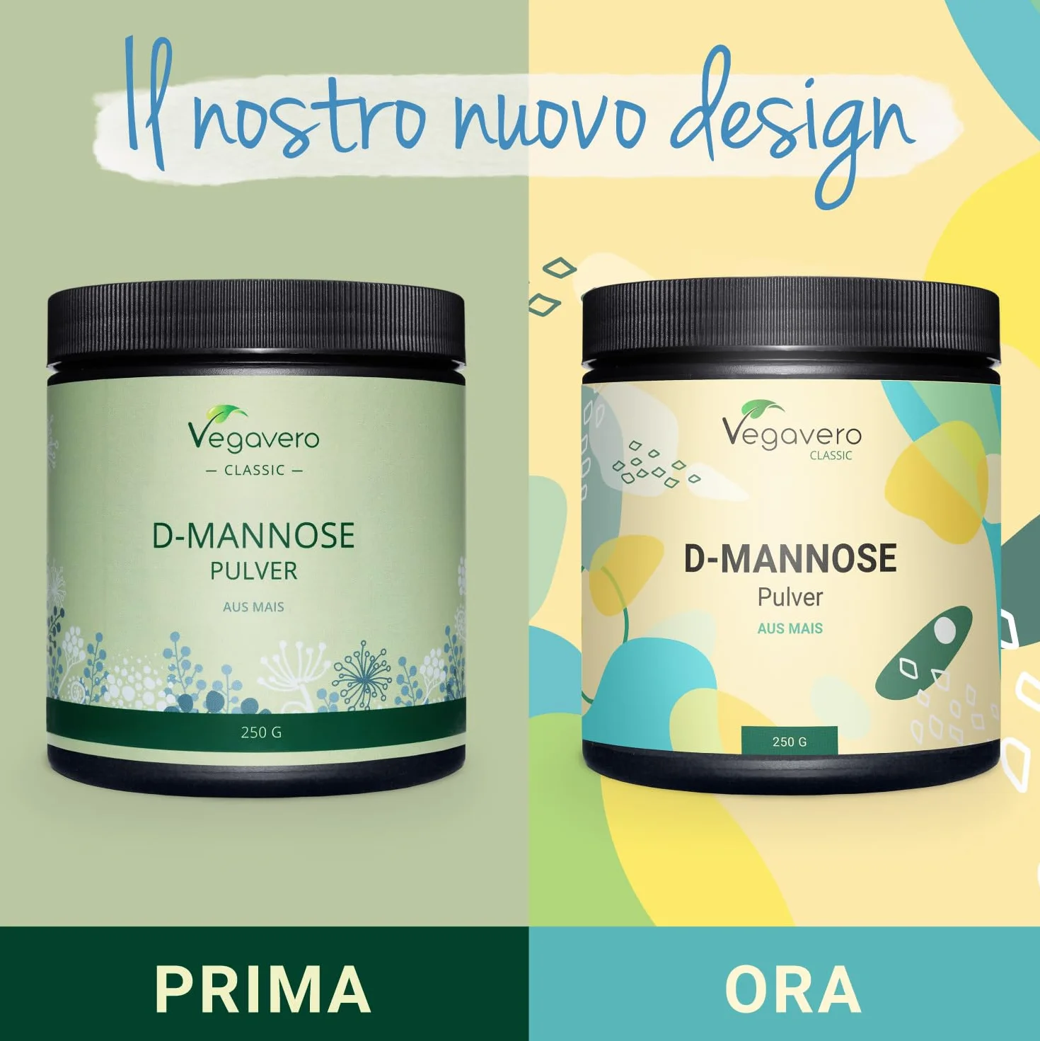 D-MANNOSIO PURO in Polvere Vegavero® 250 g 100% Naturale da Mais Senza Additivi Cistite Benessere Vie Urinarie Con Misurino Vegan