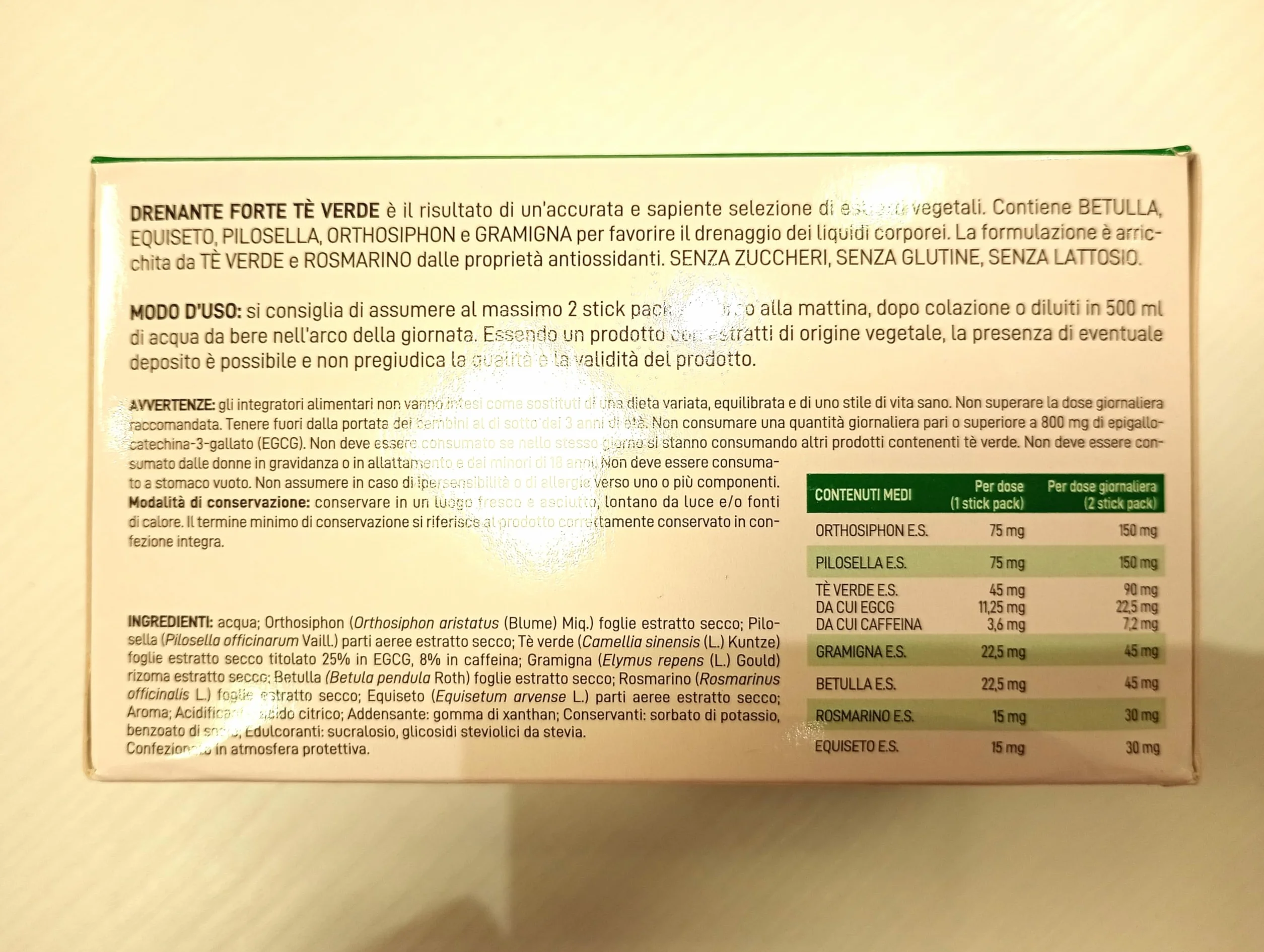 Dr. Viti DRENANTE FORTE TÈ VERDE 28 Stick Pack
