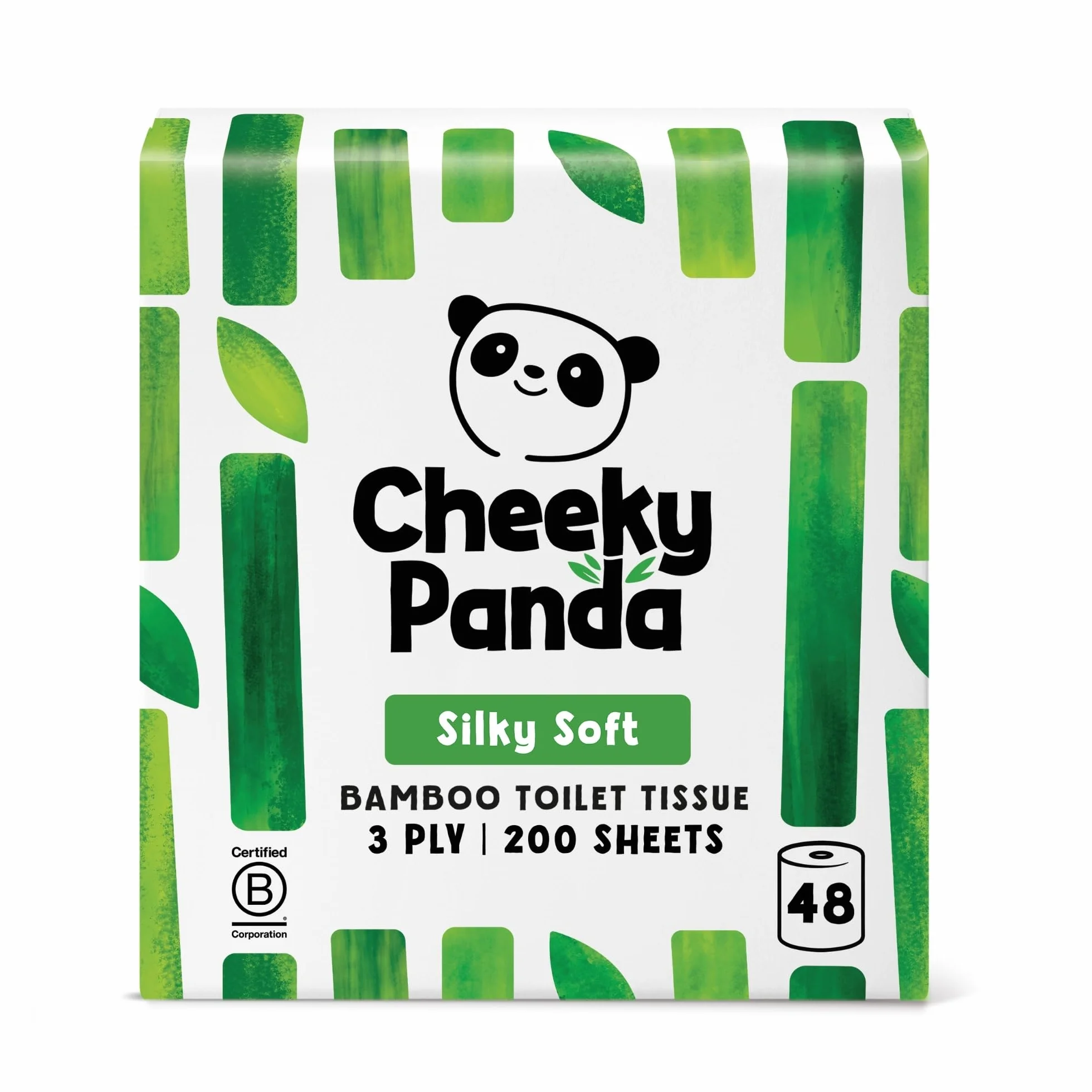 The Cheeky Panda Carta Igienica Bamboo 48 Rotoli 3 Veli 200 Fogli Biodegradabile