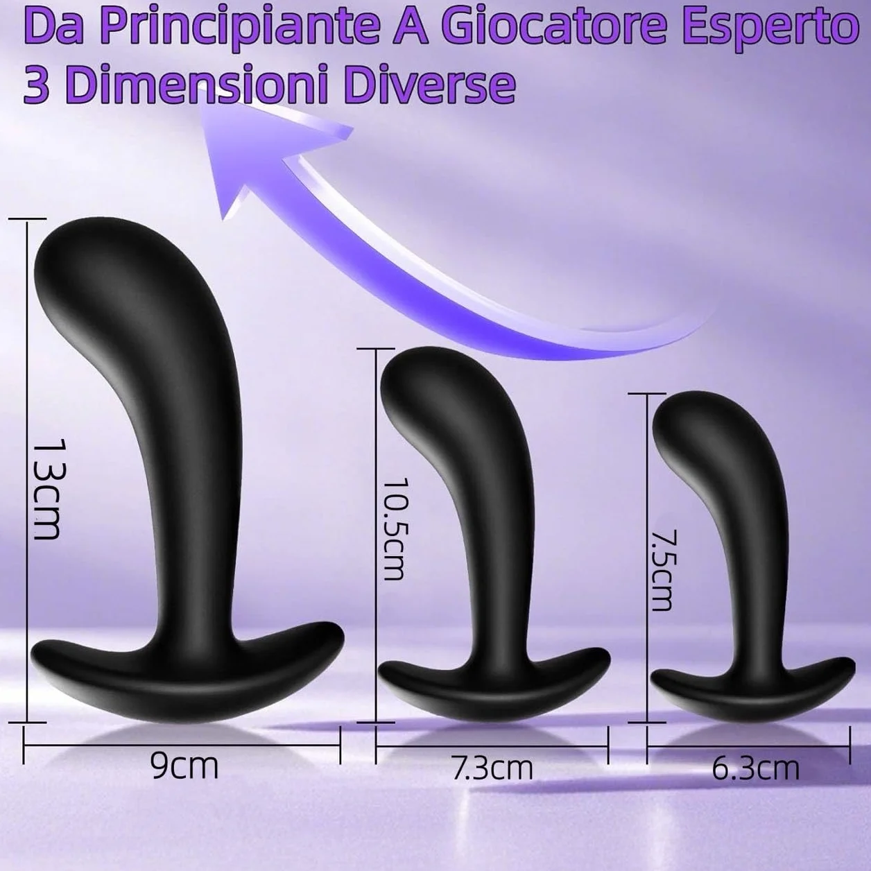 3PCS Plug Analesex Sex Toys Plug Anale-Dilatatore Donna Uomo Sexytoysys Donna Coppia Dilatatore Ano Giochi Erotiici per Coppie Silico Butt Plug Dilatatori Anali Grande Medio Piccolo Anal Plug Sex Toy
