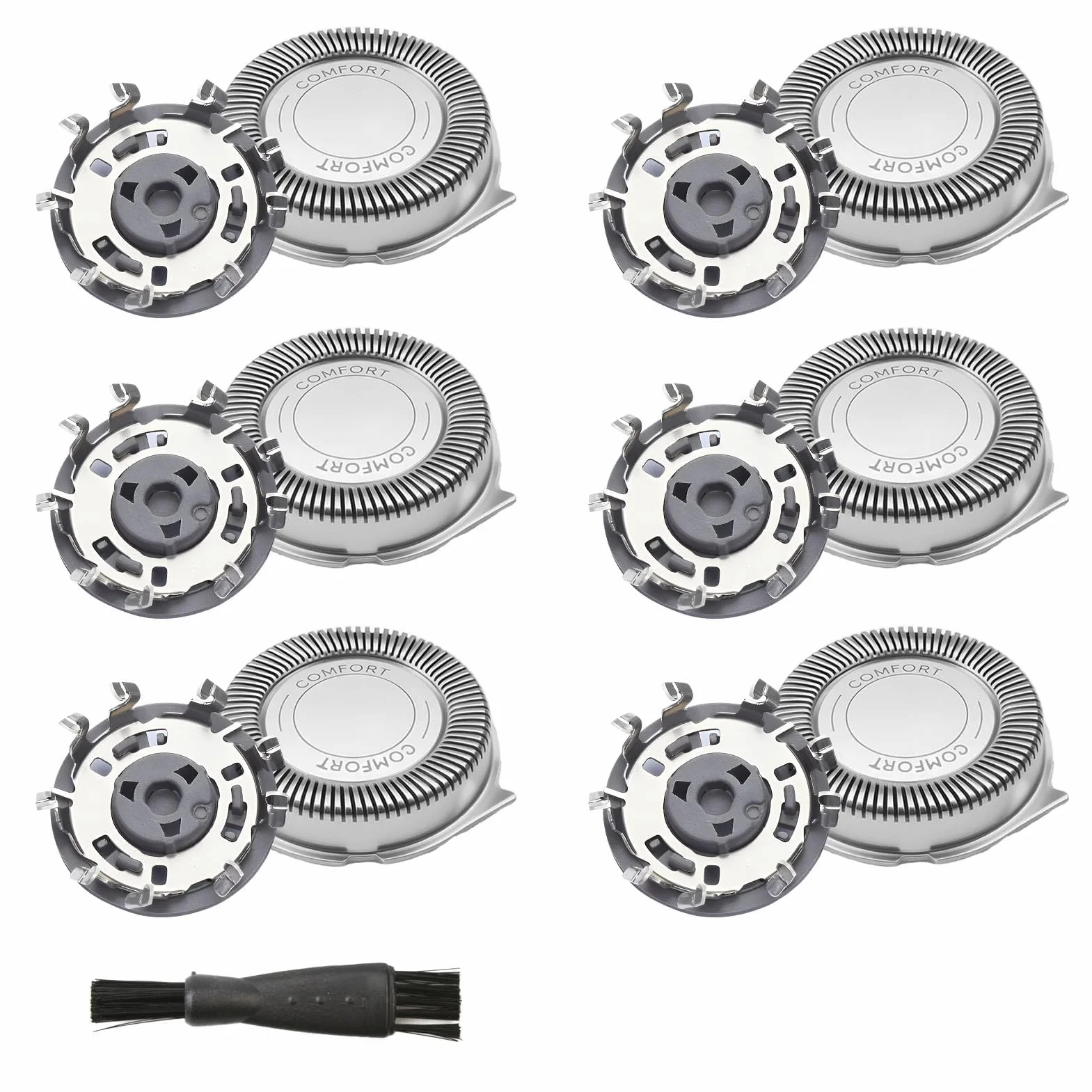 Set di 6 Testine di Rasatura di Ricambio Compatibili Con Philips Sh50/30 Serie 3000 2000 1000 Aquatouch At8xx At7xx Pt7xx, Spazzola per La Pulizia Accessori