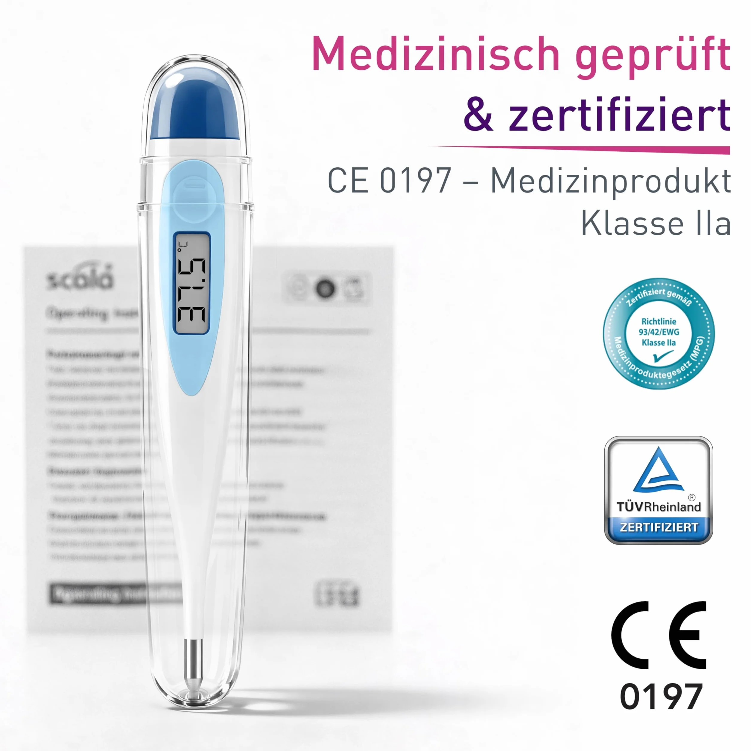 Termometro Digitale Febbre Clinico Corpo SC 17 Blu