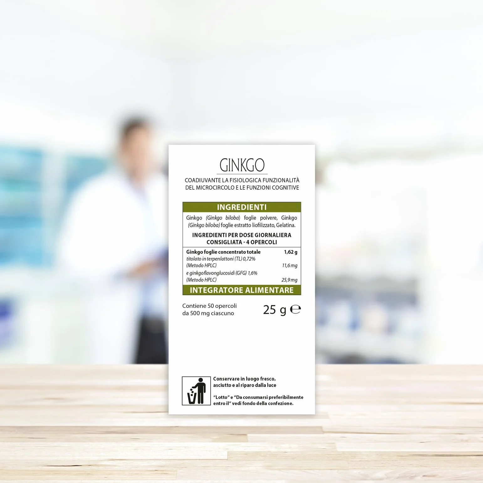 Aboca Ginkgo Concentrato Totale 50 Opercoli - Integratore Alimentare per la Fisiologica Funzionalità del Microcircolo e le Funzioni Cognitive