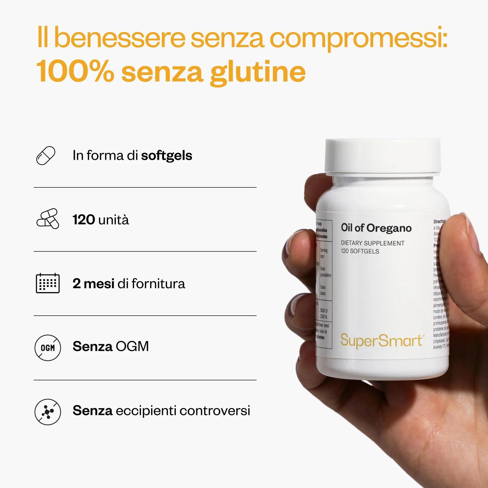 Olio essenziale di origano in capsule 70% carvacrolo SuperSmart