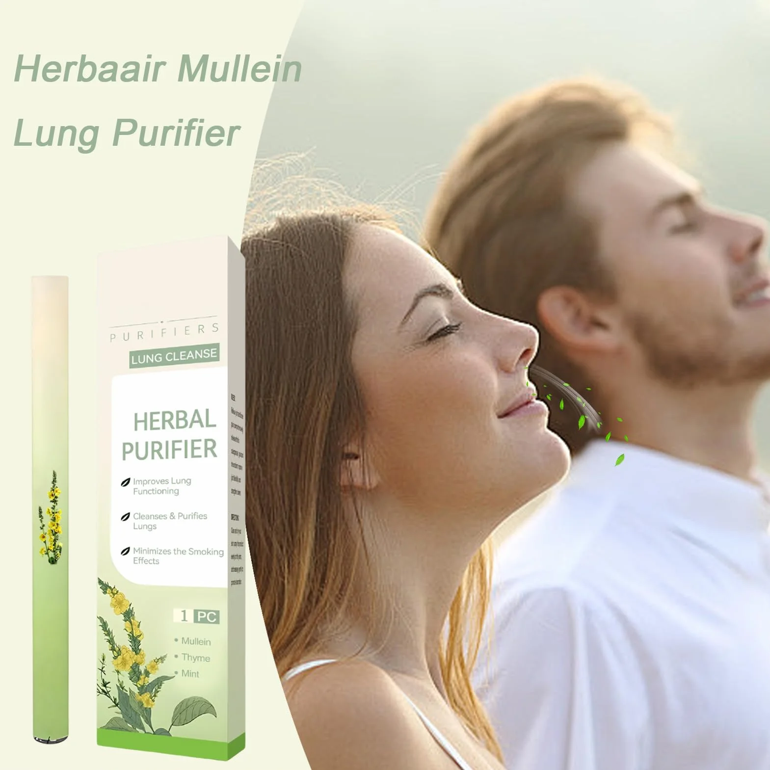 2 Purificatori Polmonari a base di Verbasco, Diffusori a Penna a Bases di Erbe Migliorati per Alleviare lo Stress, Inalatori Naturali per Respirare Meglio, Diffusore a Base di Verbasco Botanico