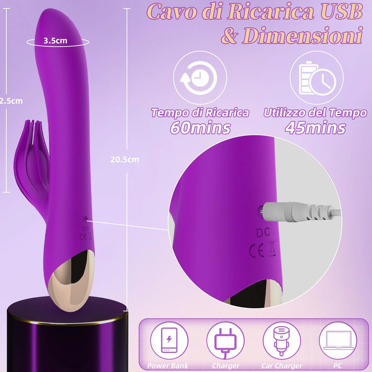 Vibratoreper Donna Professionale Clotoride Grandi Sex Toys 10 Modo Vibratoriper Donne Punto G Squirting Dildo Realistico Vibratore Rabbit Sexytoysys Donna Coppia Uomo Stimolatore per Clitoride(Viola)