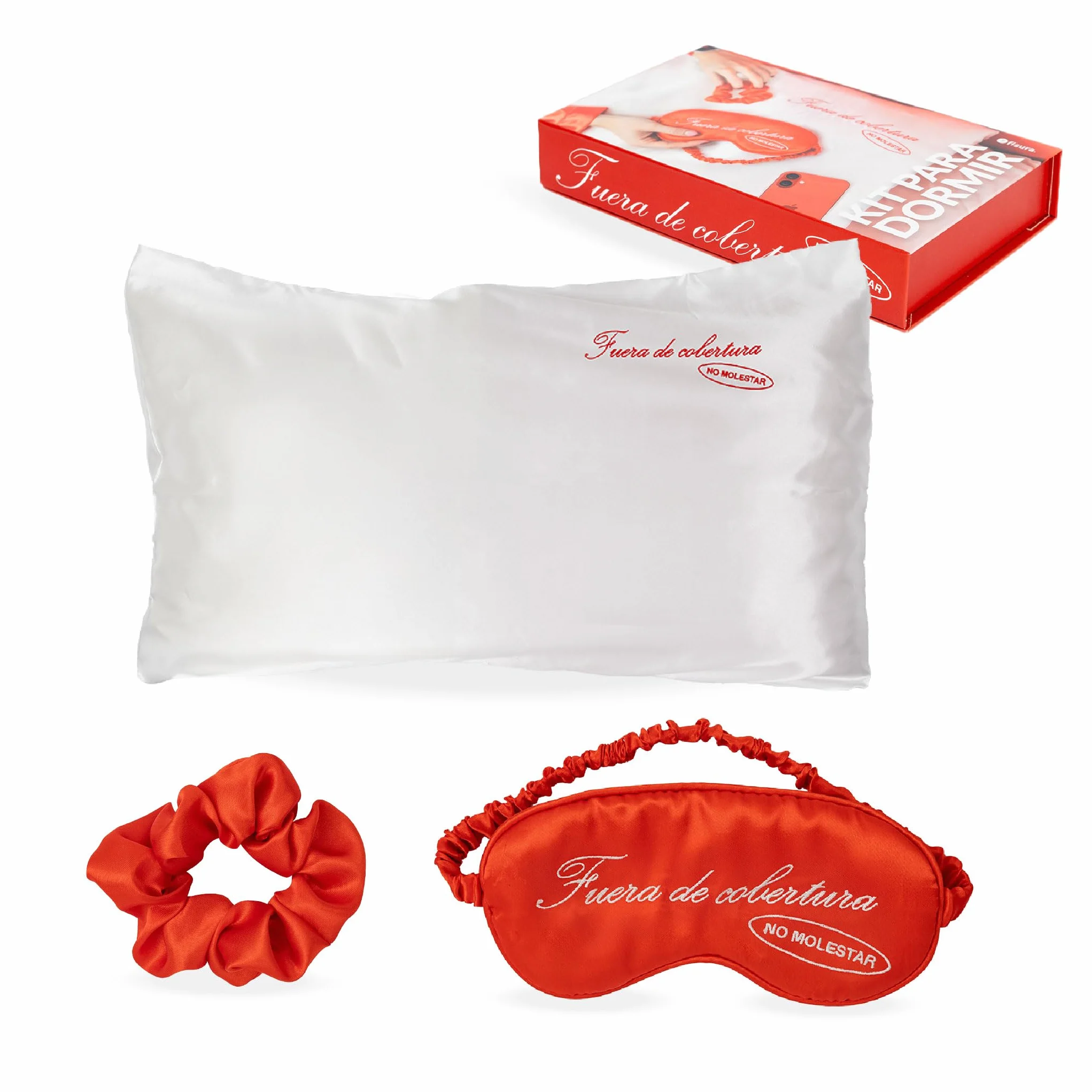 Kit da sonno No molestar cuscino federa satinata 50x70 cm fermacoda liscio mascherina riposante regalo elegante