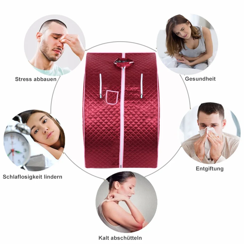 Sauna a vapore portatile Cabina Sauna domestica Mobile Sauna Spa Rosso