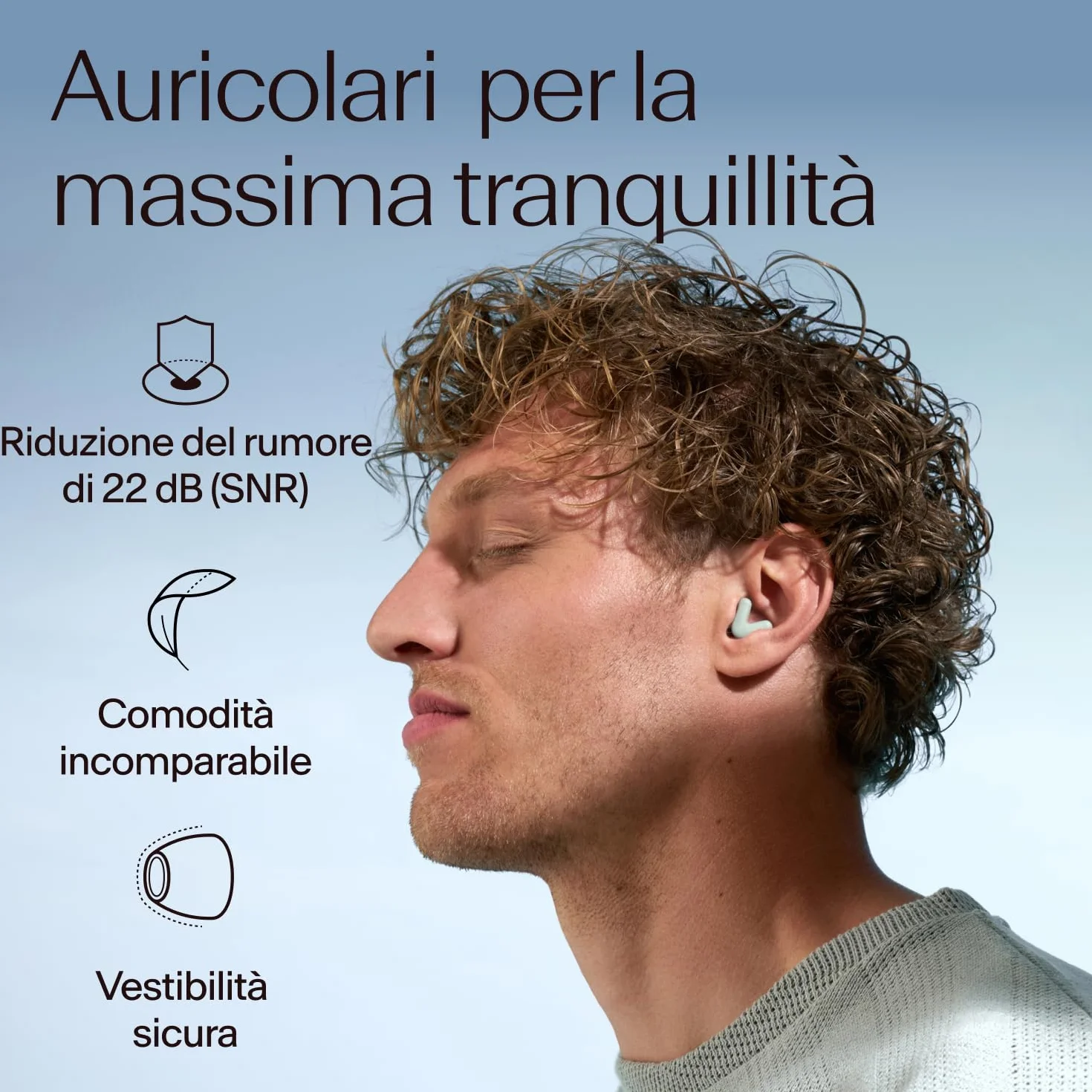 Alpine Silence Tappi Orecchie per Dormire, Viaggiare & Concentrarsi - Protezione Uditiva Comoda, Riutilizzabile - Forma a V aderente & Punte Morbide – XS/S/M/L – Verde