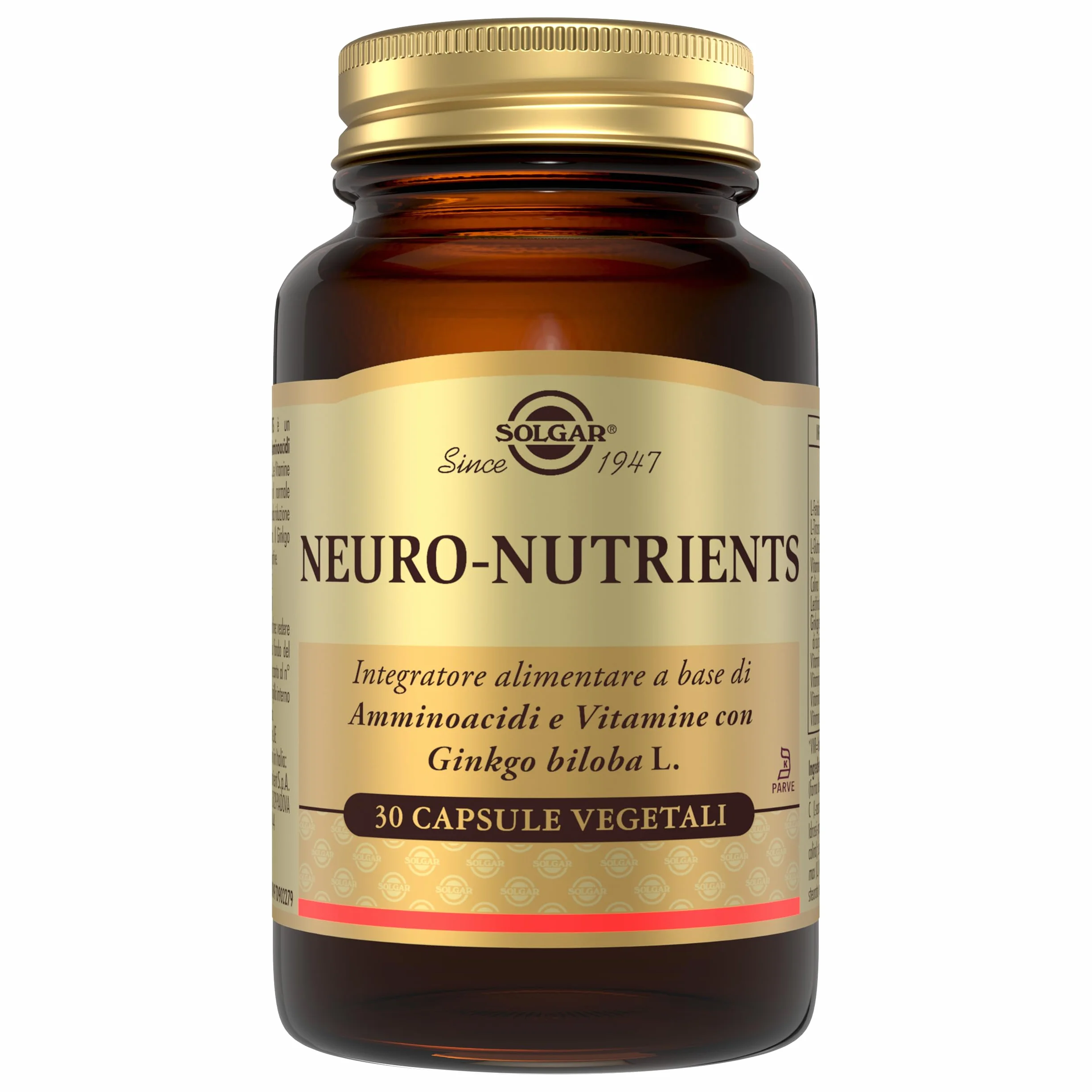 Solgar NEURO NUTRIENTS – Amminoacidi, vitamine del gruppo B e Ginkgo biloba, 30 capsule vegetali