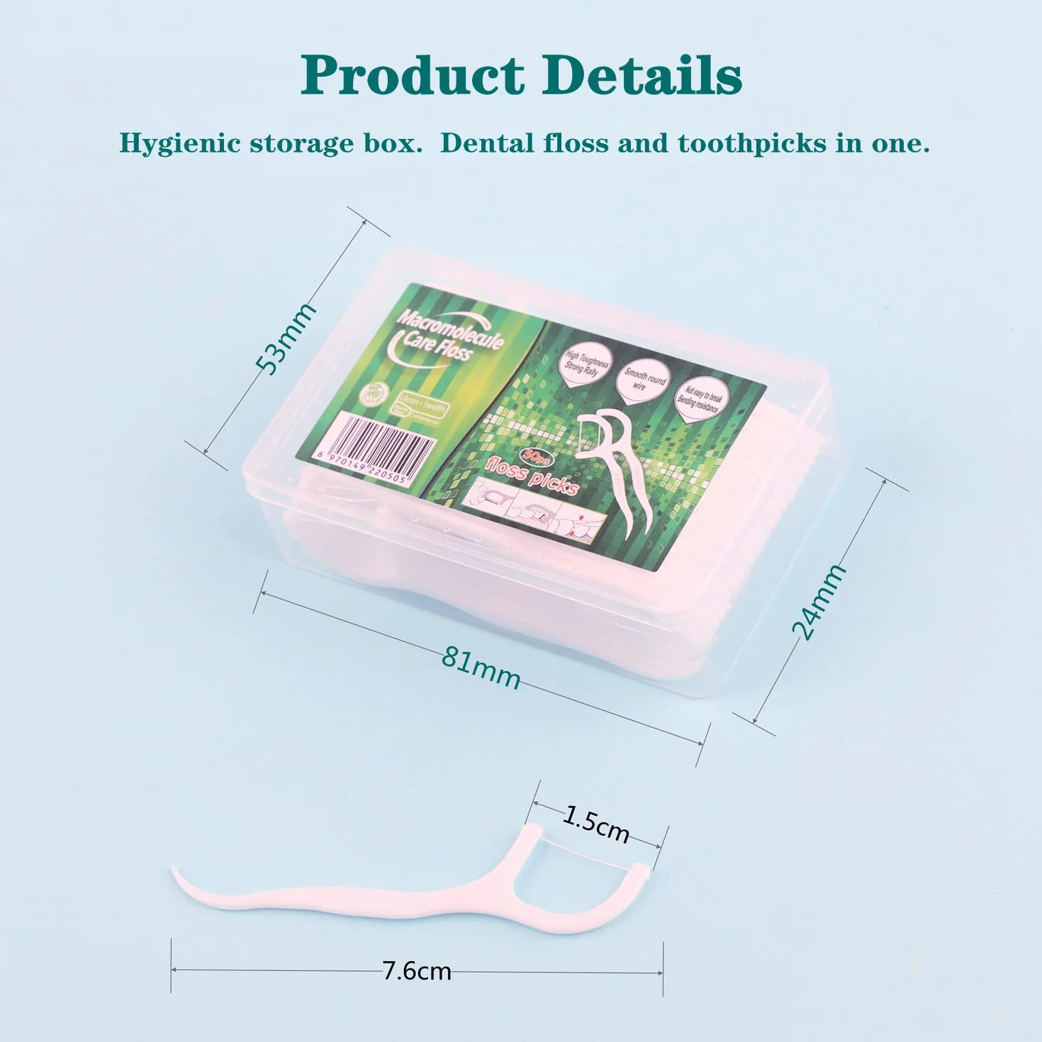 Filo interdentale per filo interdentale, filo dentale/dentale Flosser con design a Y, filo interdentale usa e getta (300 pezzi)