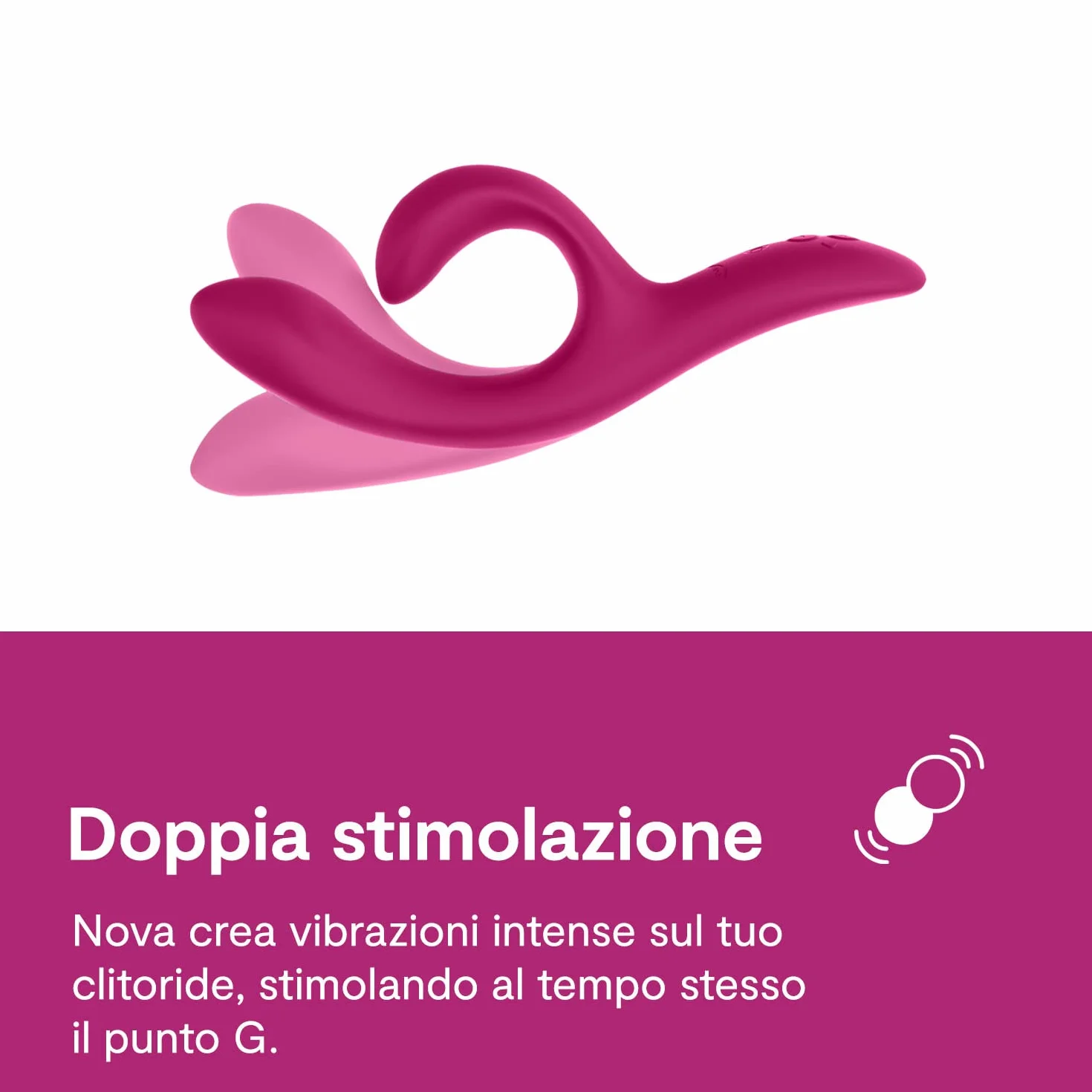 We-Vibe Nova 2 Vibratore Rabbit per Donna - Clitoride e Punto G - 10+ modalità - Flessibile - Doppia stimolazione - Controllo App a distanza - Stimolatore Massaggiatore Clitorideo - Impermeabile