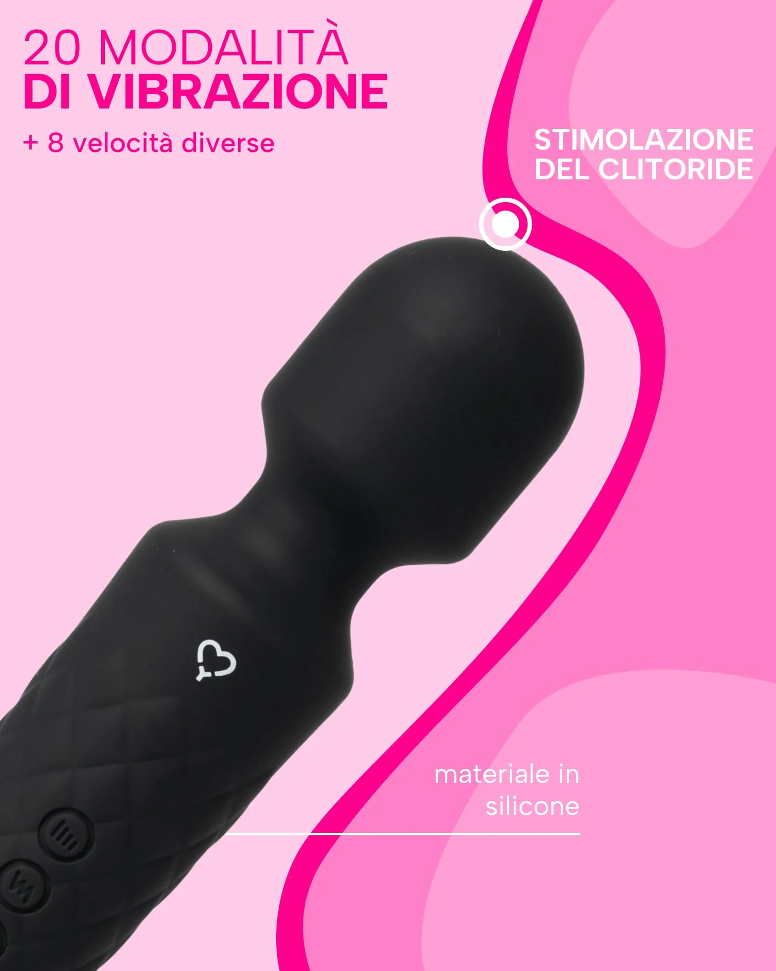 MySecretCase Magic Wand 20cm Stimolatore per Clitoride Vibratoreper Donna Wireless 20 Vibrazioni + 8 Velocità Sexytoysys Coppia Masturbatore per Donna Vibratore Clitoride Impermeabile USB