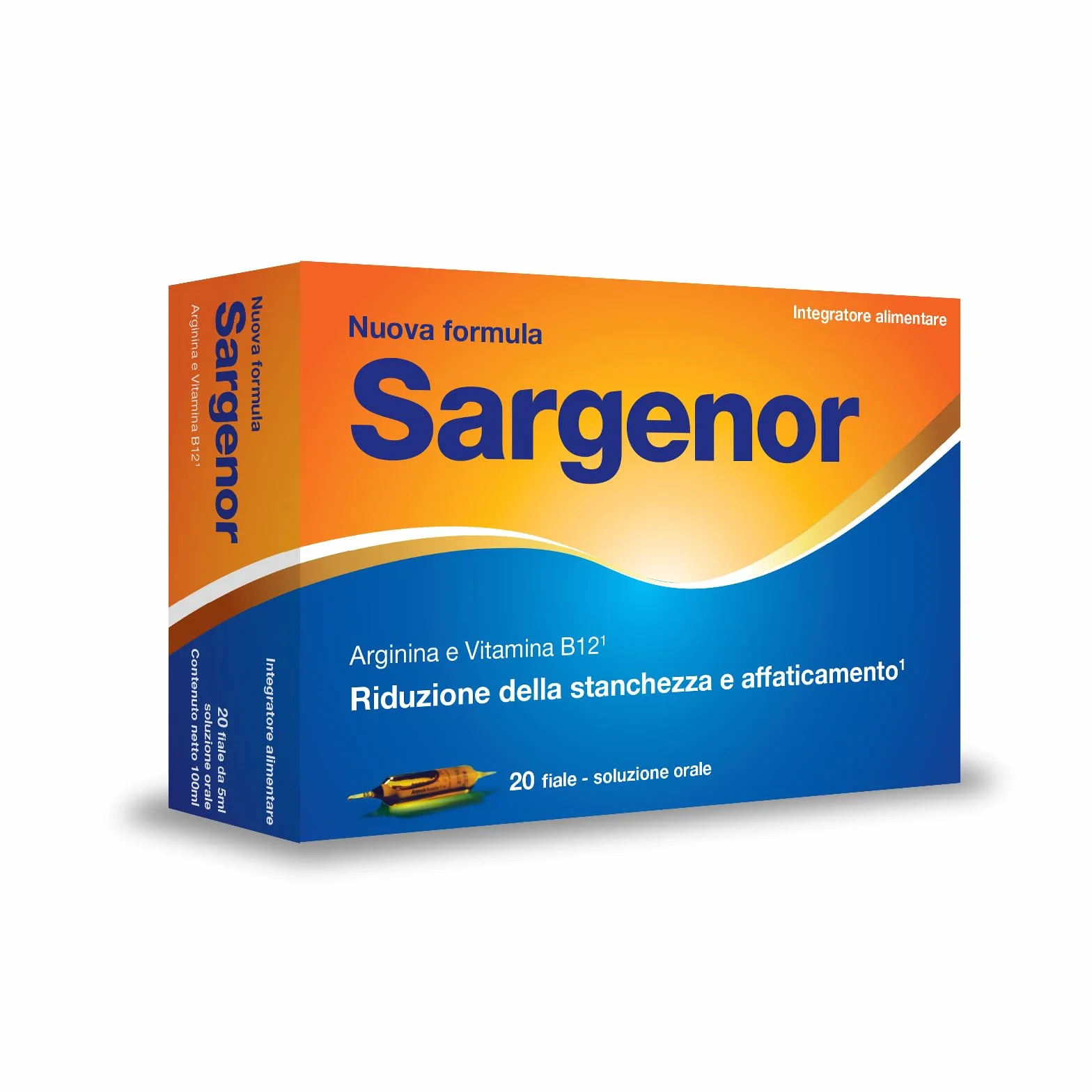 Sargenor Integratore Alimentare Arginina Vitamina B12 20 Fiale Stanchezza Fisica Mentale