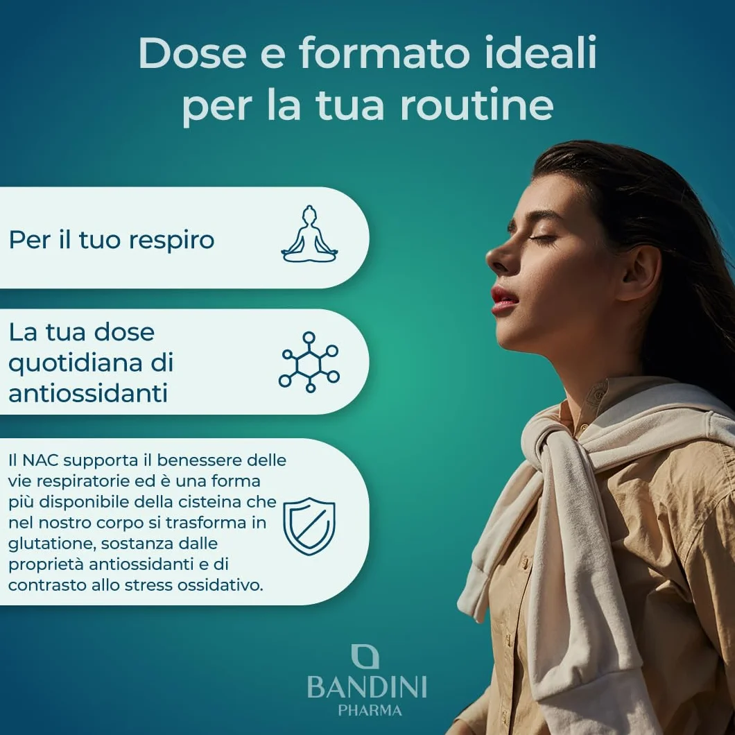 Bandini® NAC N-Acetil-Cisteina 220 Capsule 600mg (+7 Mesi),Precursore del Glutatione, Acetilcisteina 600mg, 1 Capsula al Giorno, Alto Dosaggio di N-Acetilcisteina Aumentata, Integratore 100% Vegano