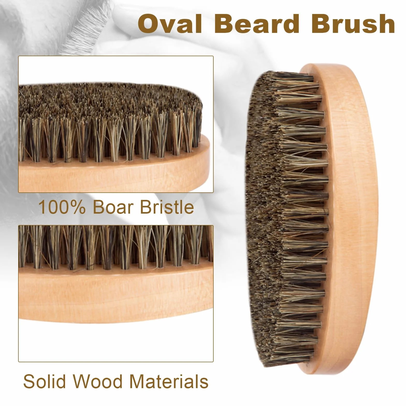 Spazzola da Barba e Pettine da Barba Kit per Uomo Pettine in Legno Spazzola con Setole di Cinghiale con Custodia per Quotidiano Viaggio3Pcs