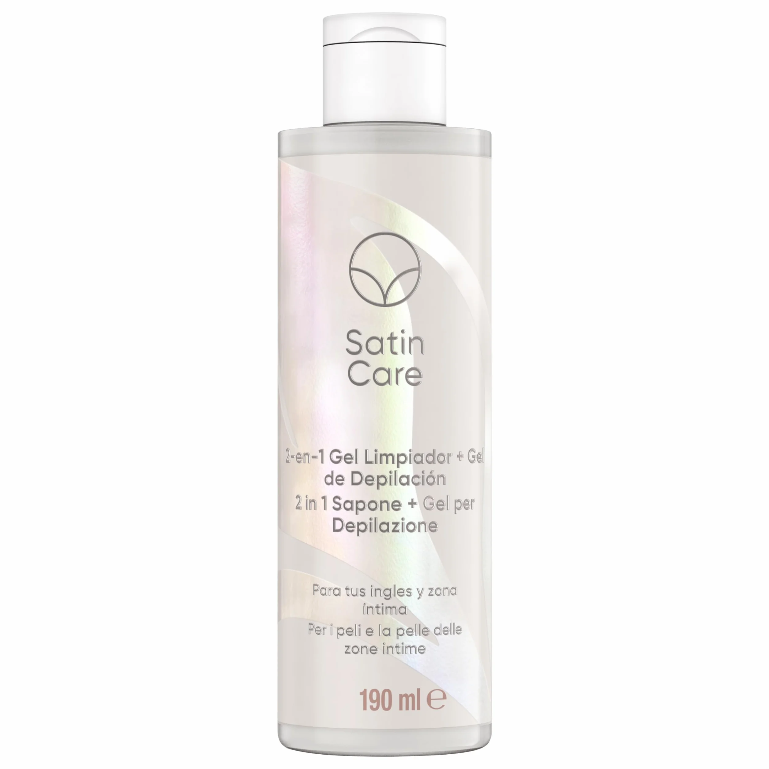 Satin Care Gel per Pulizia e Rasatura Donna, Sapone e Gel per Depilazione Donna 2 in 1, Per i Peli e la Pelle delle Zone Intime 190 ml
