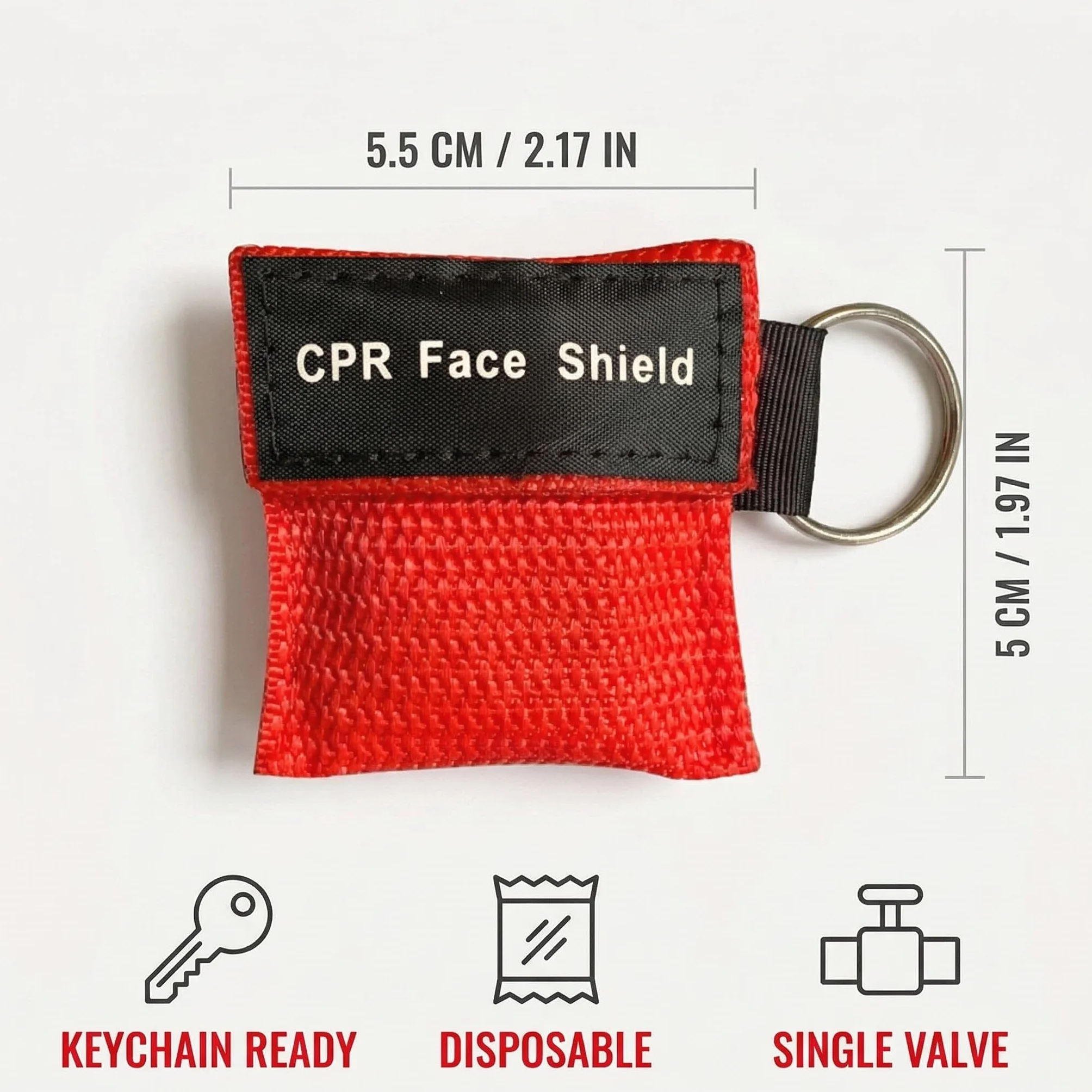Pocket Mask 5 Pezzi Mascherine Primo Soccorso CPR Portachiavi 5x5.5cm