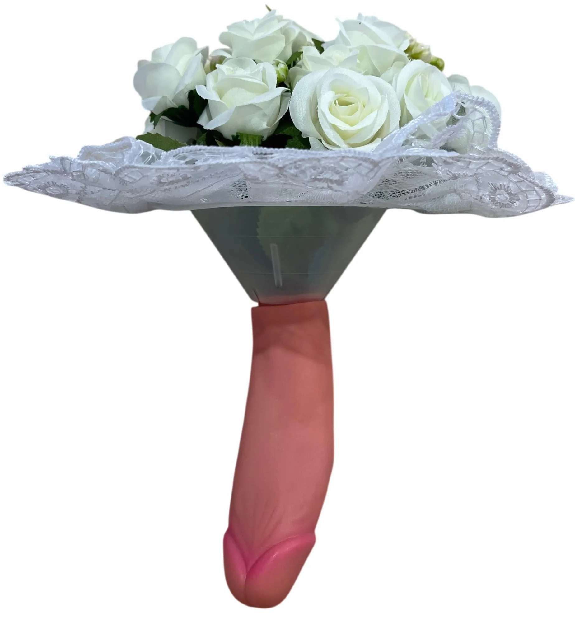 Addio al Nubilato Bouquet di Rose Bianche, Mazzo di Fiori Gadget Addio al Nubilato per la Futura Sposa, Giochi Divertenti