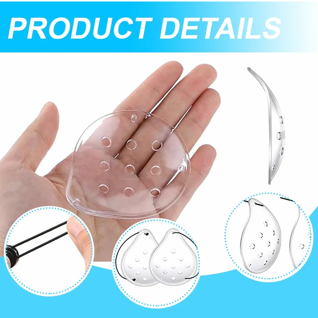 Maschera per occhi traspirante in plastica trasparente 4 Pezzi