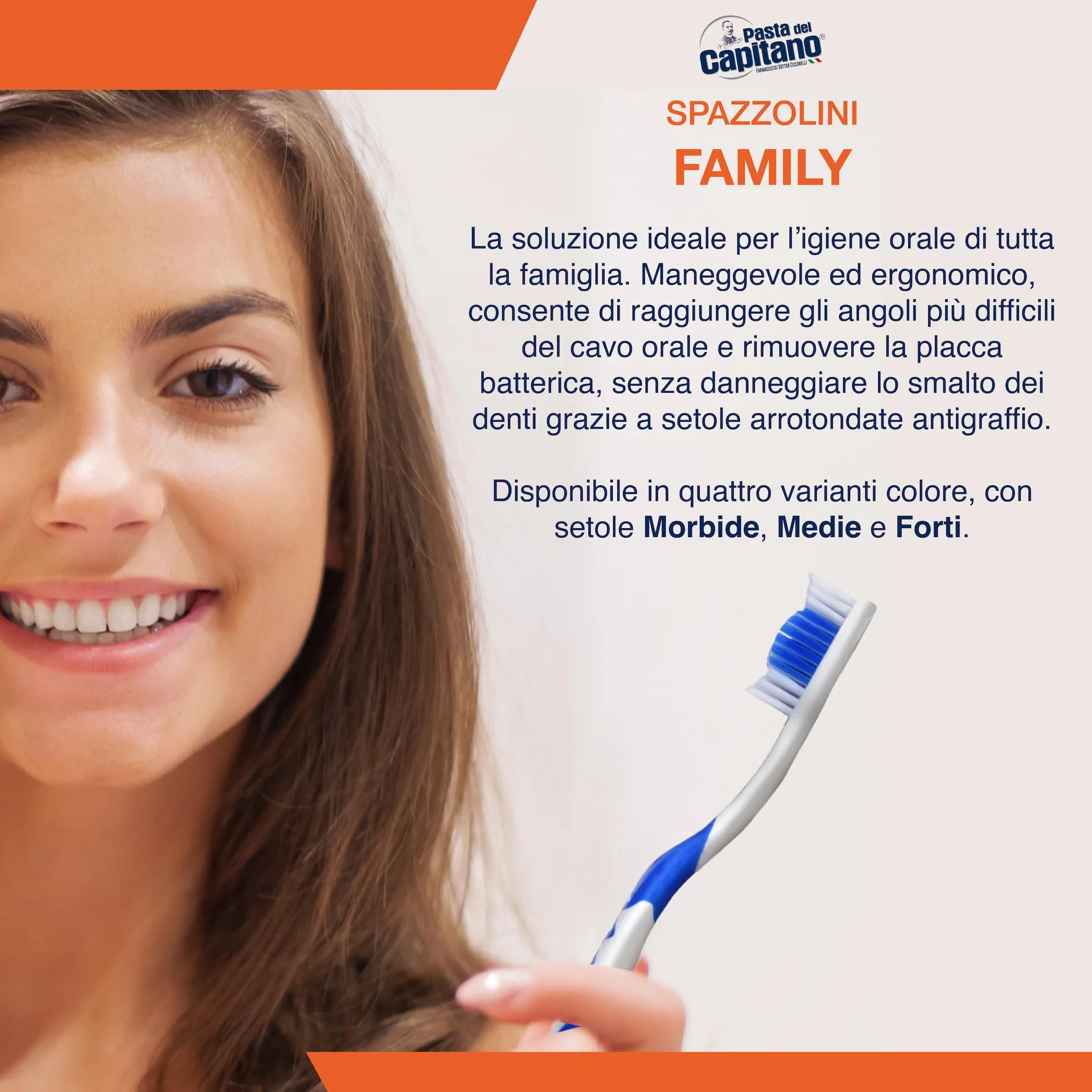 Pasta del Capitano Spazzolino Family Setole Morbide Rimuove Placca Batterica