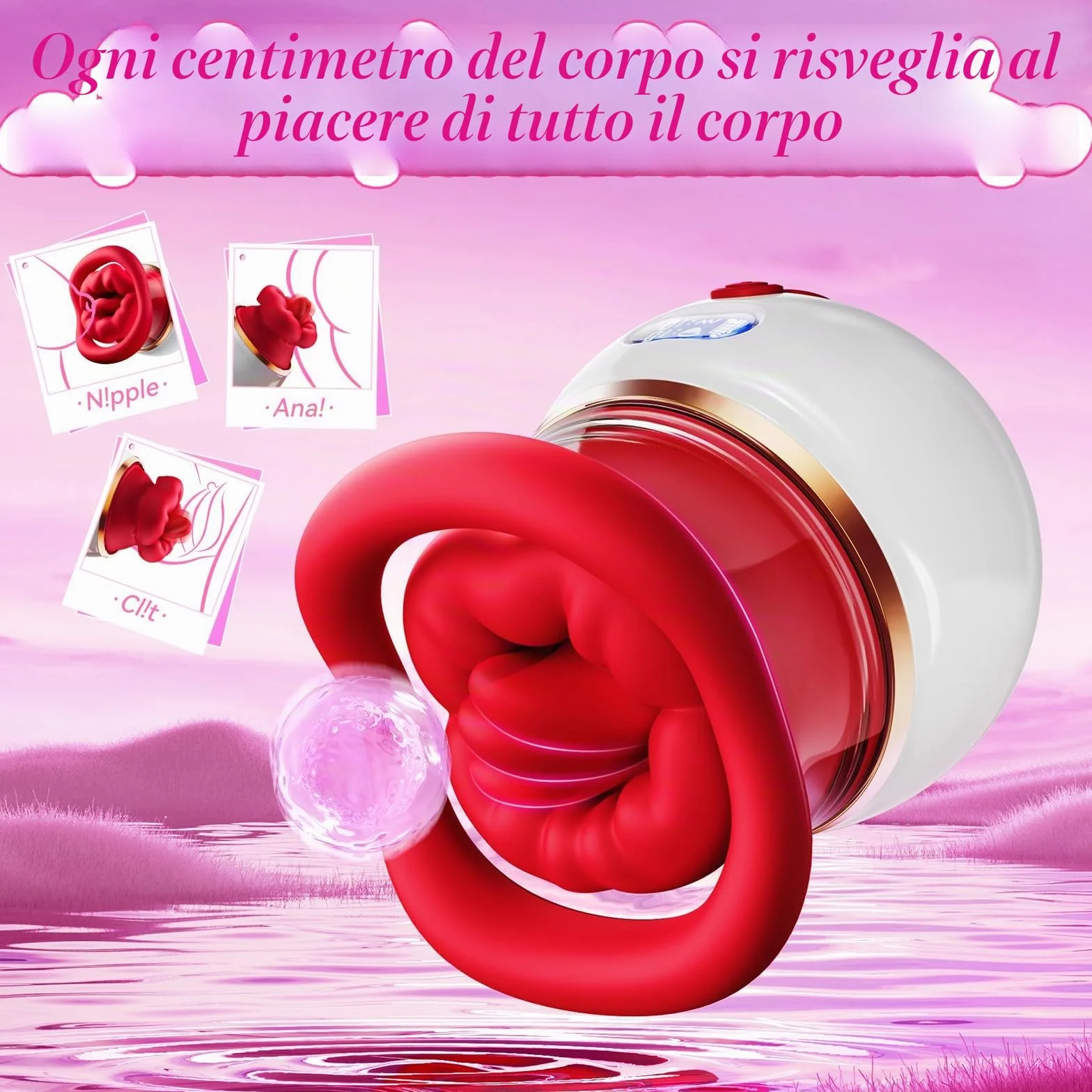 Vibrazione per le donne che succhiano il sesso giocattolo, set di vibratore 5 in 1 giocattolo sessuale per donne con LCD e 10 succhie, 10 leccate di lingua e 10 vibratori, vibratori per capezzoli